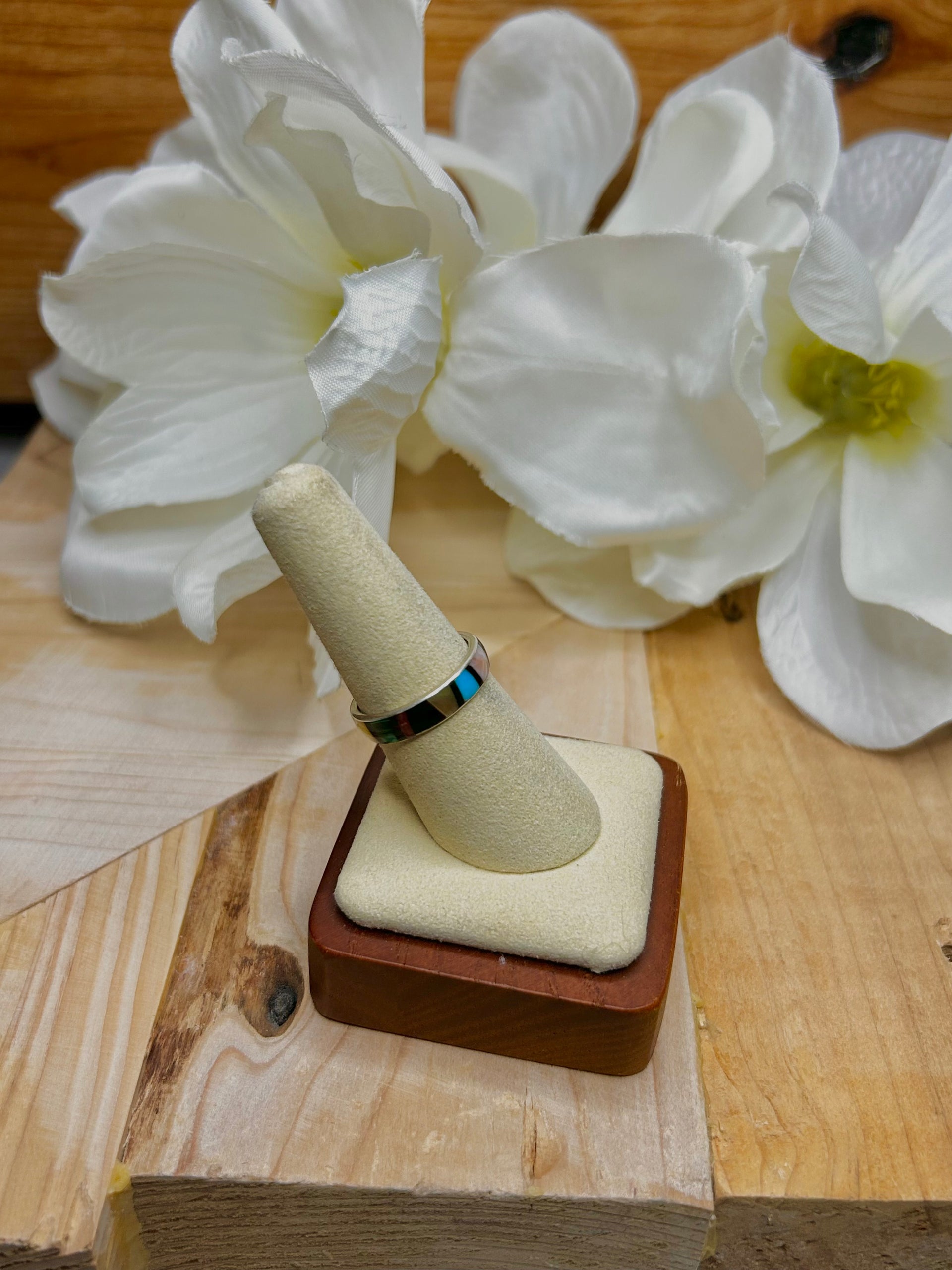 Zuni Multi Stone & Sterling Silver Cluster Ring