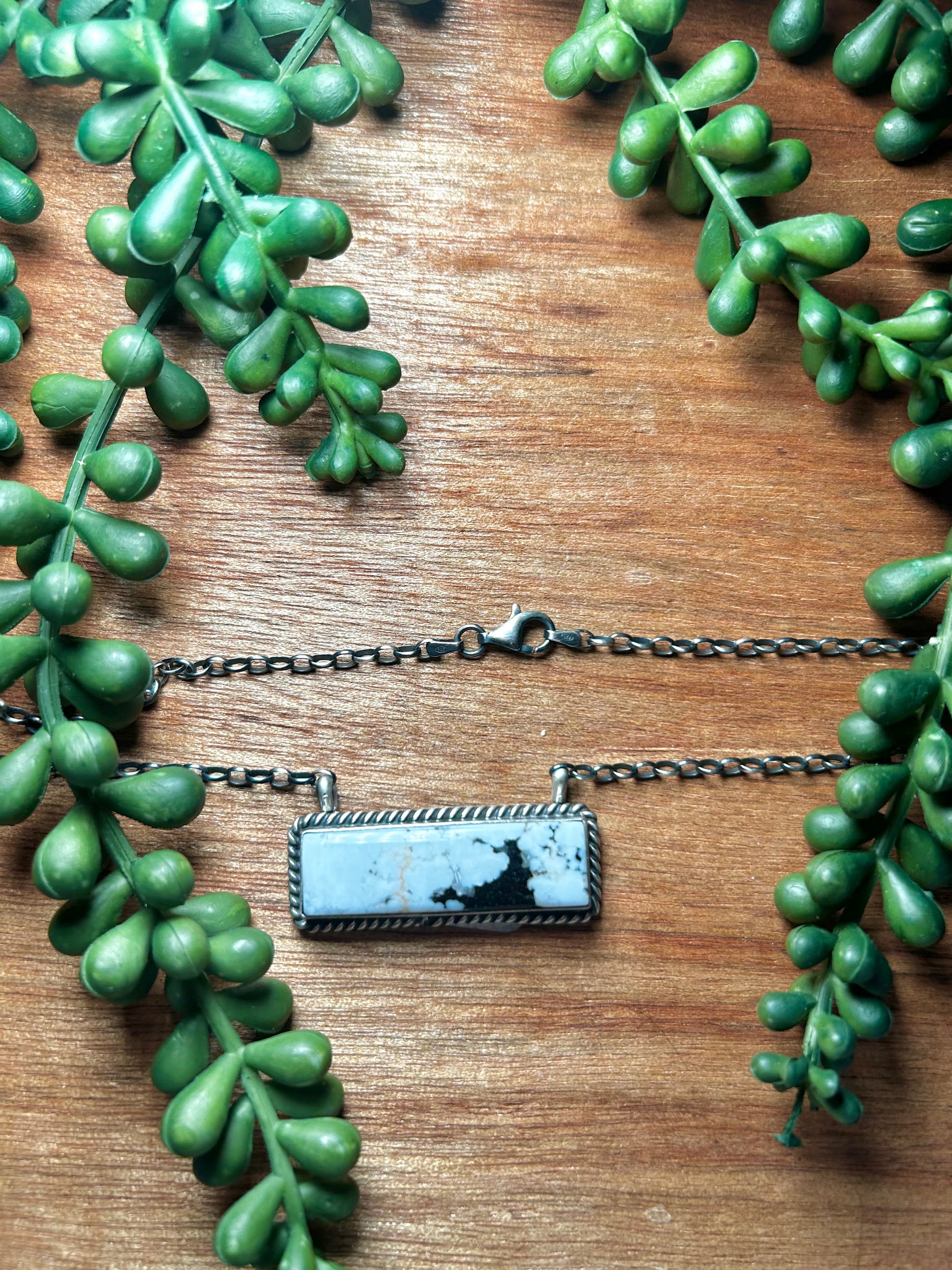 Johnny Dixon White Buffalo & Sterling Silver Necklace