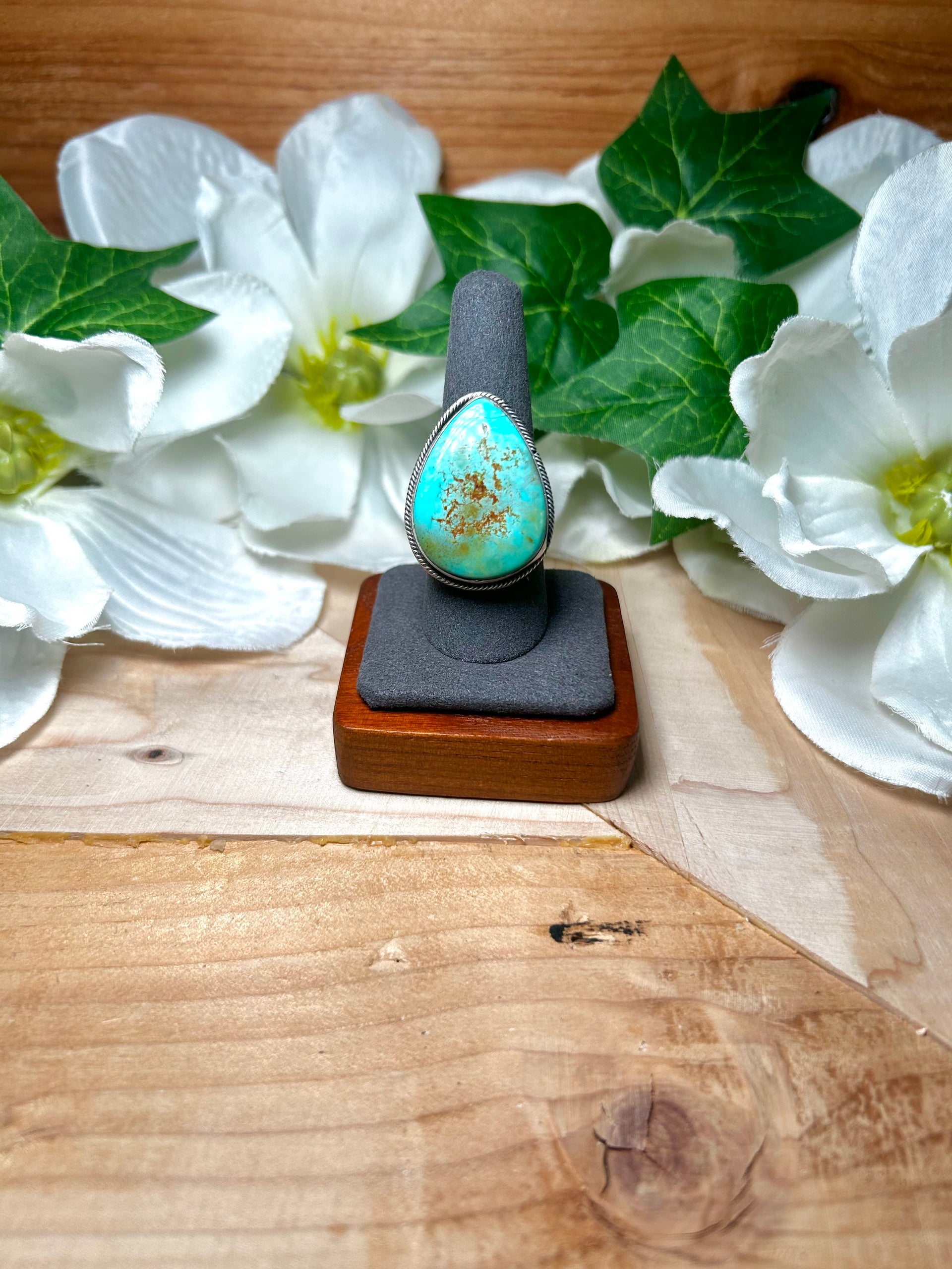 Antionette Martinez Royston Turquoise & Sterling Silver Adjustable Ring