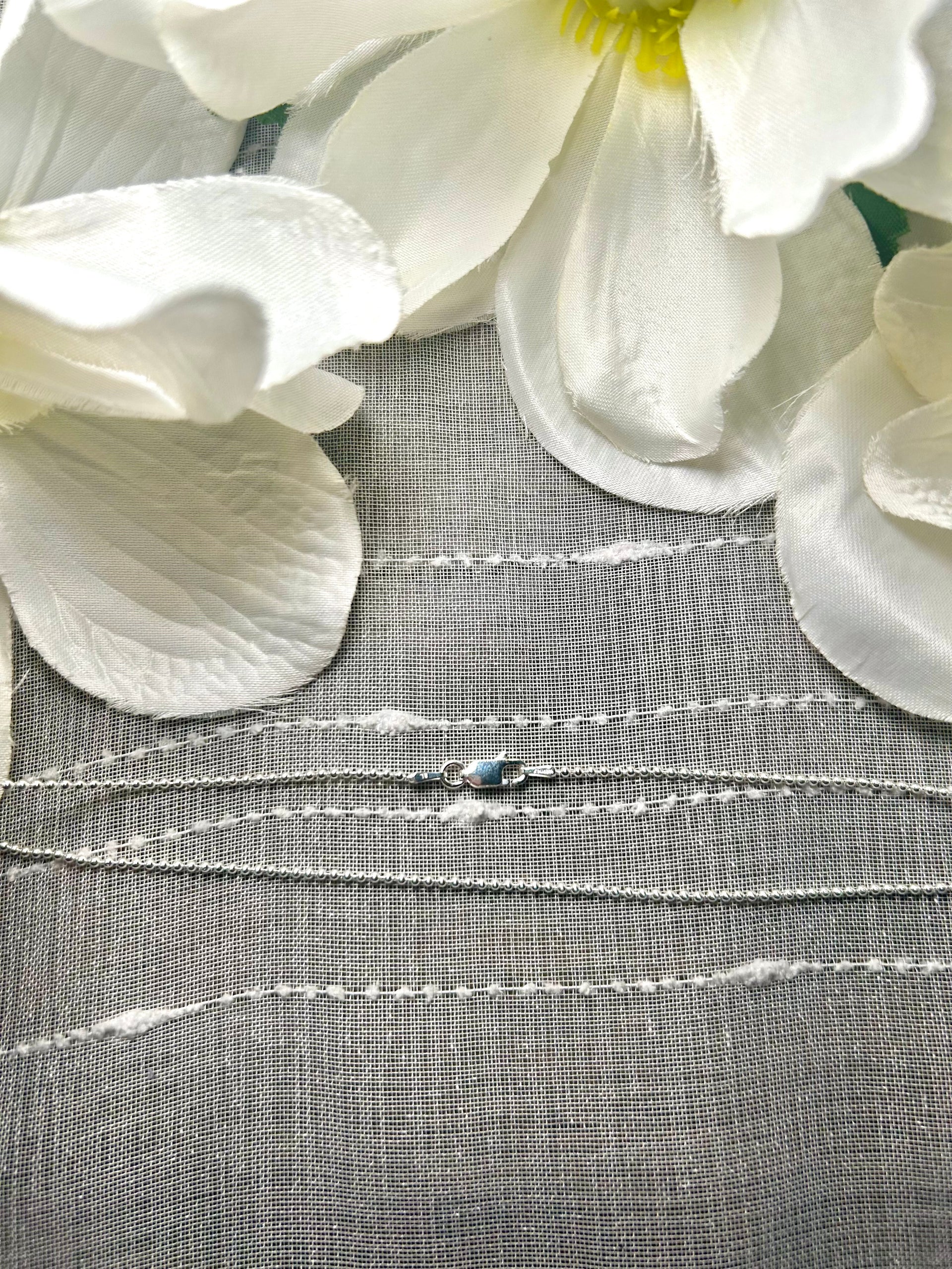 Navajo Made Strung 1 MM Sterling Silver Necklace