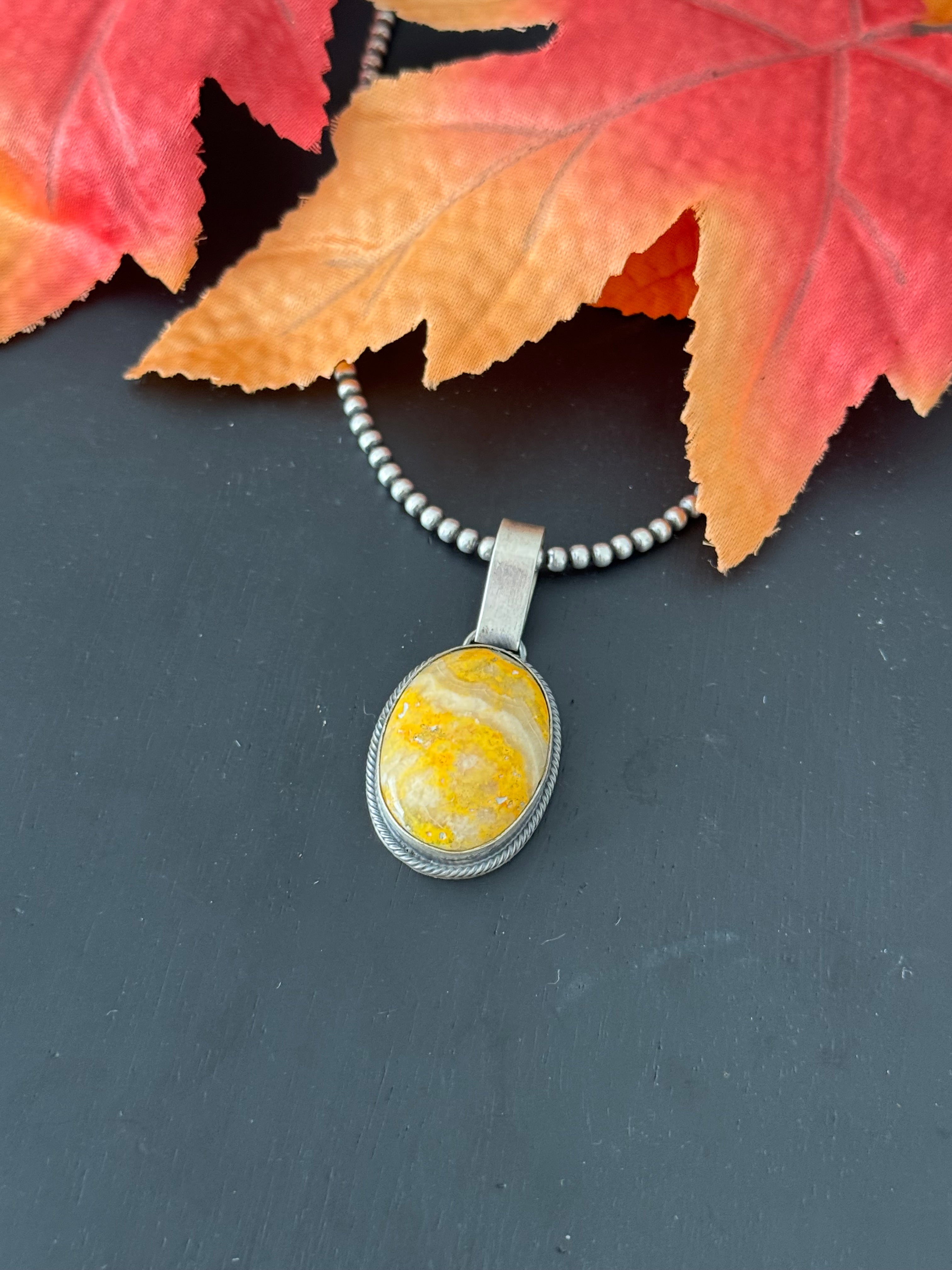 Sheryl Martinez Bumblebee Jasper & Sterling Silver Pendant