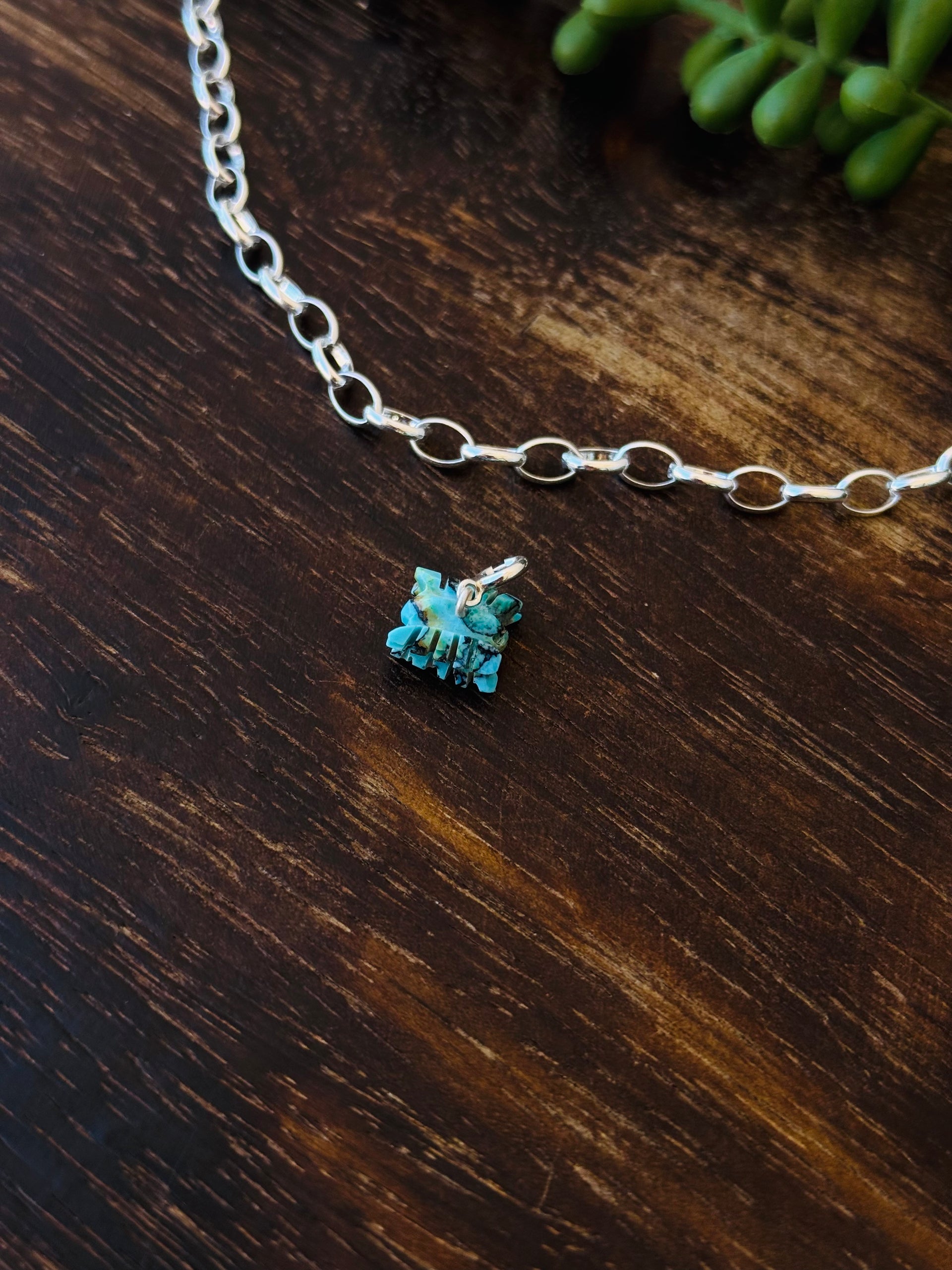 Navajo Made Mohave Turquoise & Sterling Silver Charms