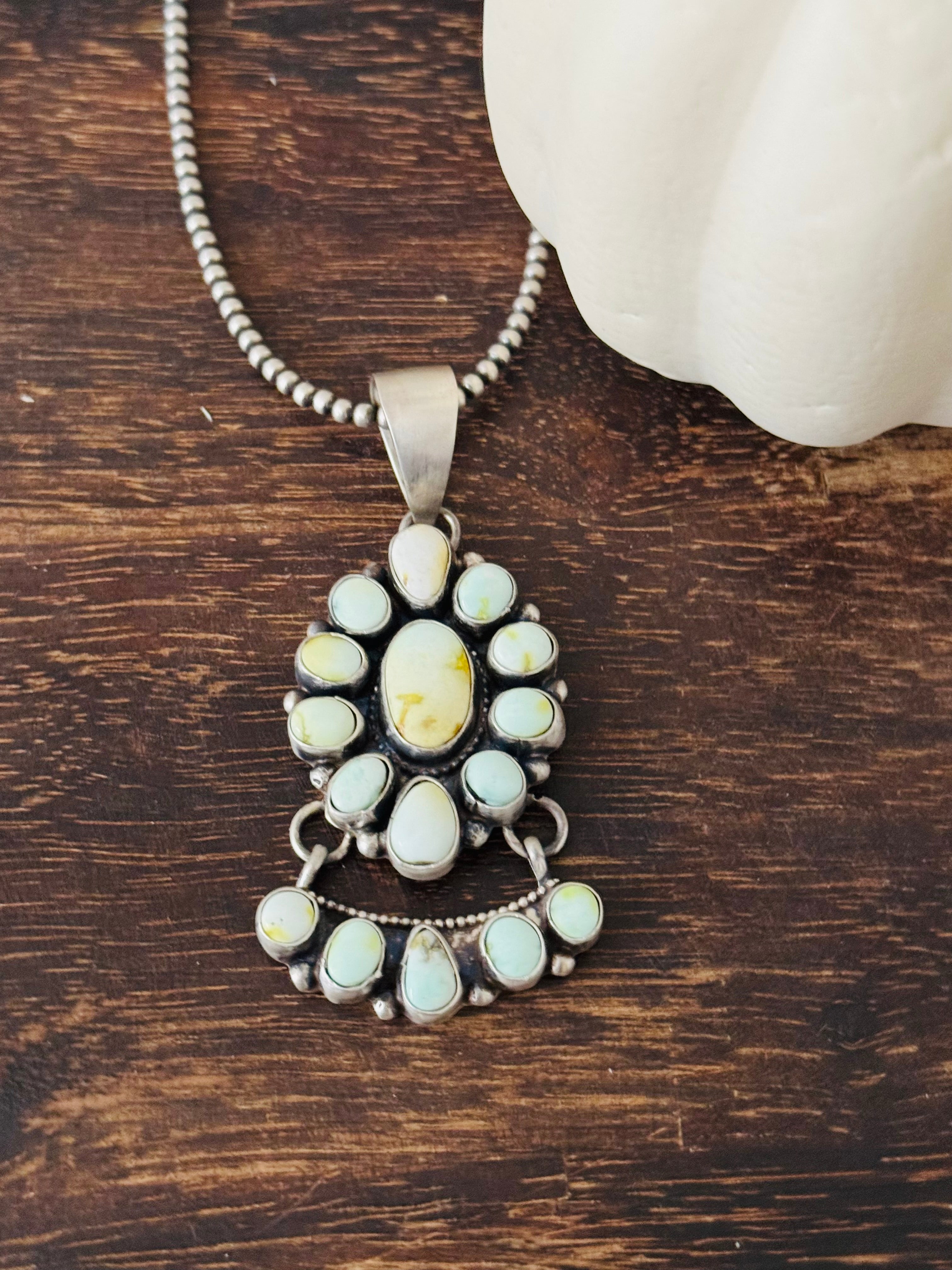 Ella Peters Palomino Variscite & Sterling Silver Cluster Pendant