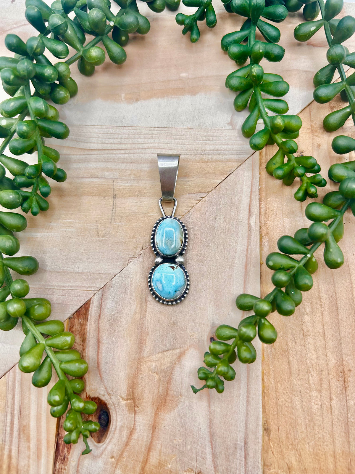 Travis Jim Golden Hill Turquoise & Sterling Silver Pendant