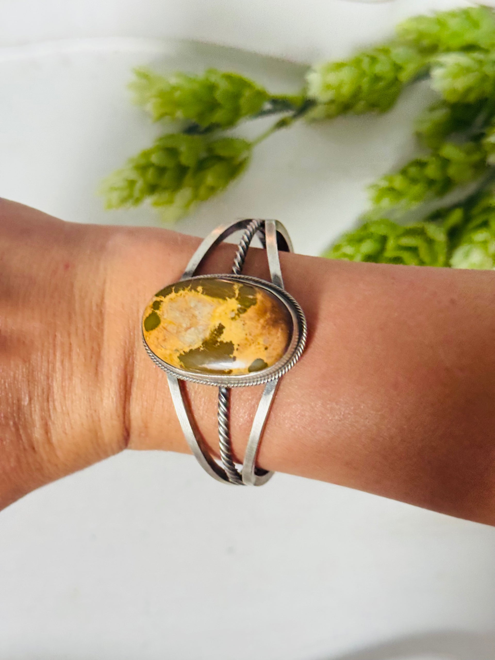 Paul Livingston Royston Turquoise Sterling Silver Cuff Bracelet