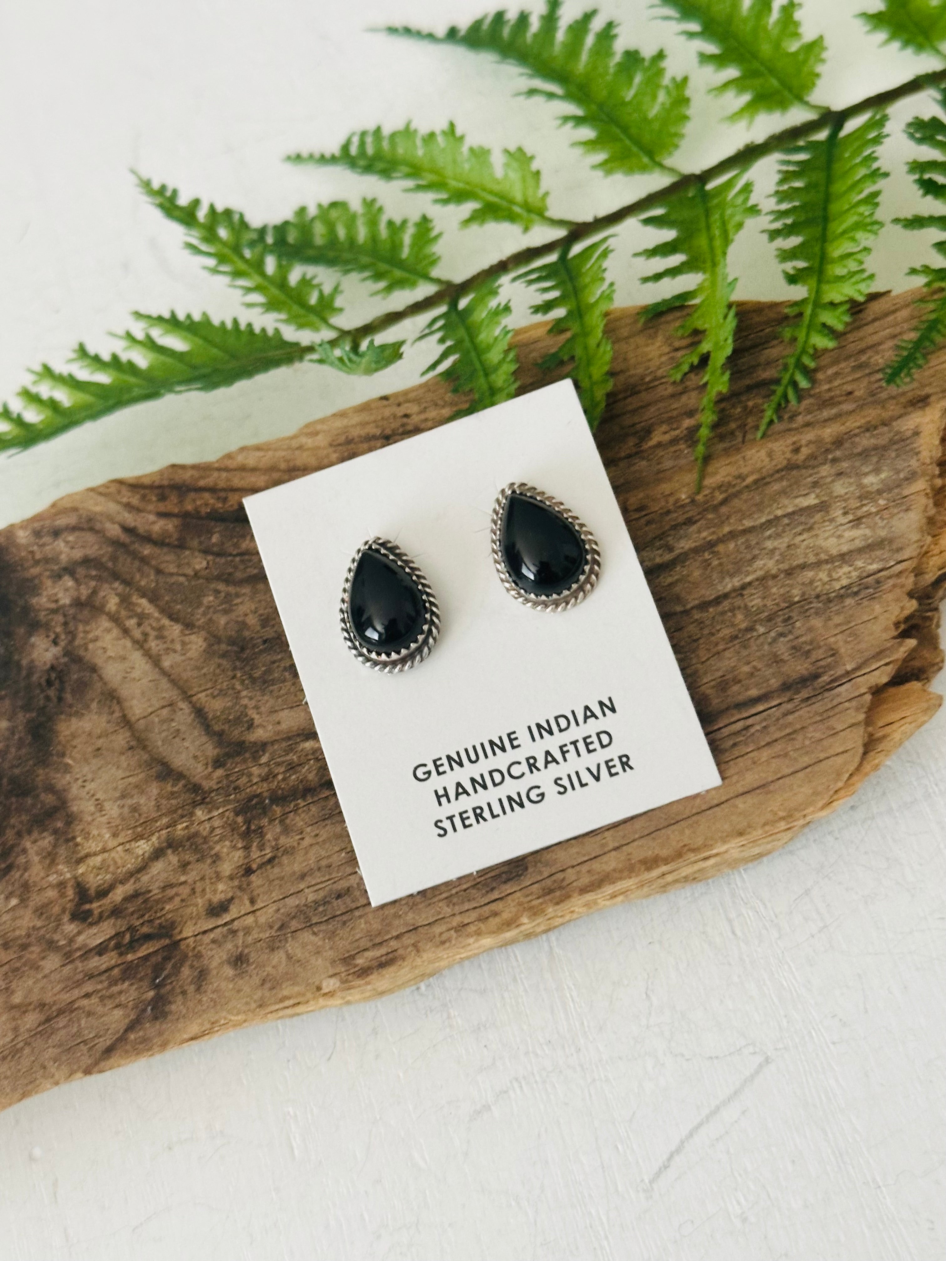 Theresa Smith Onyx & Sterling Silver Post Earrings