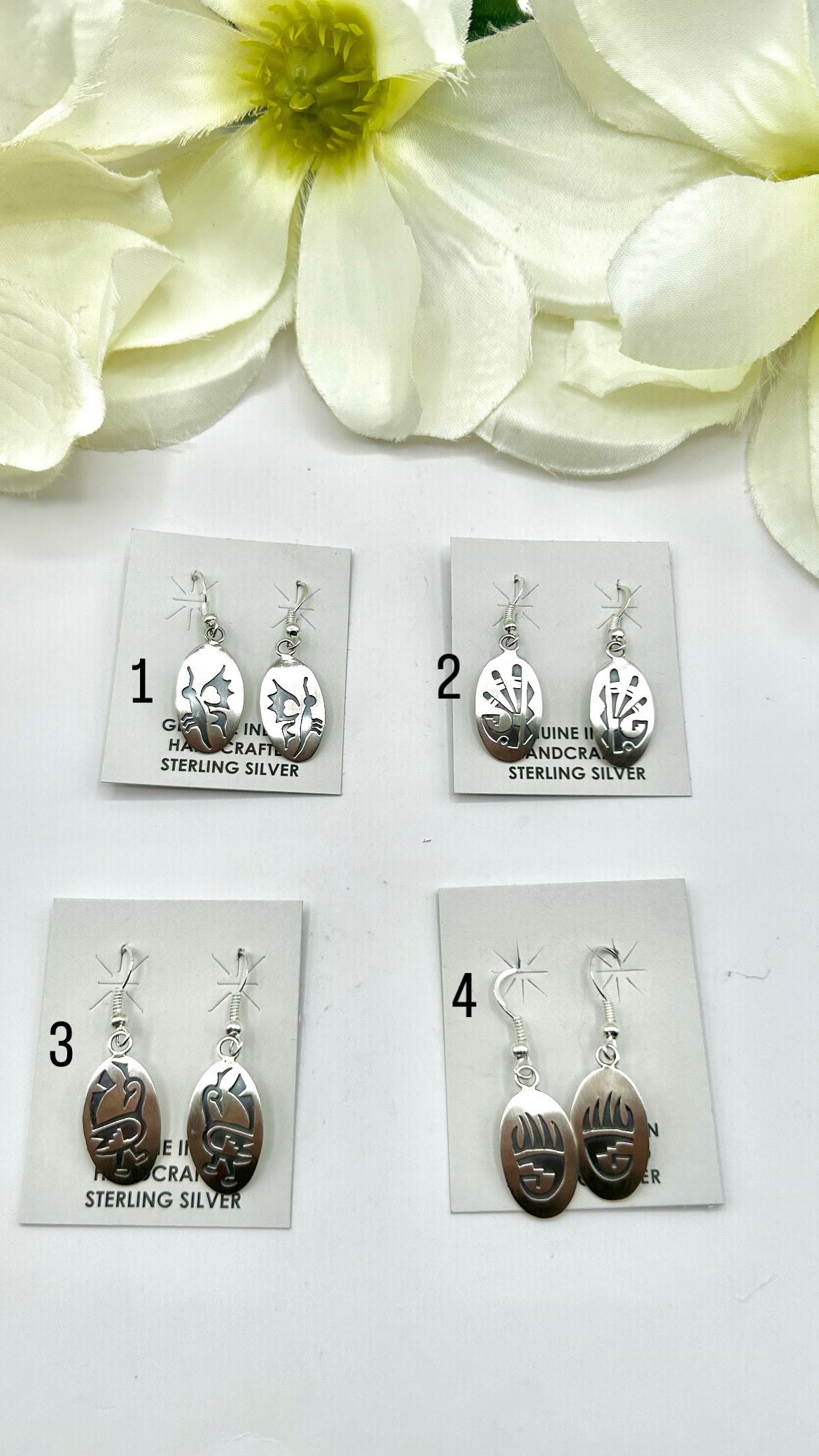 Navajo Made Sterling Silver Hook  Earrings