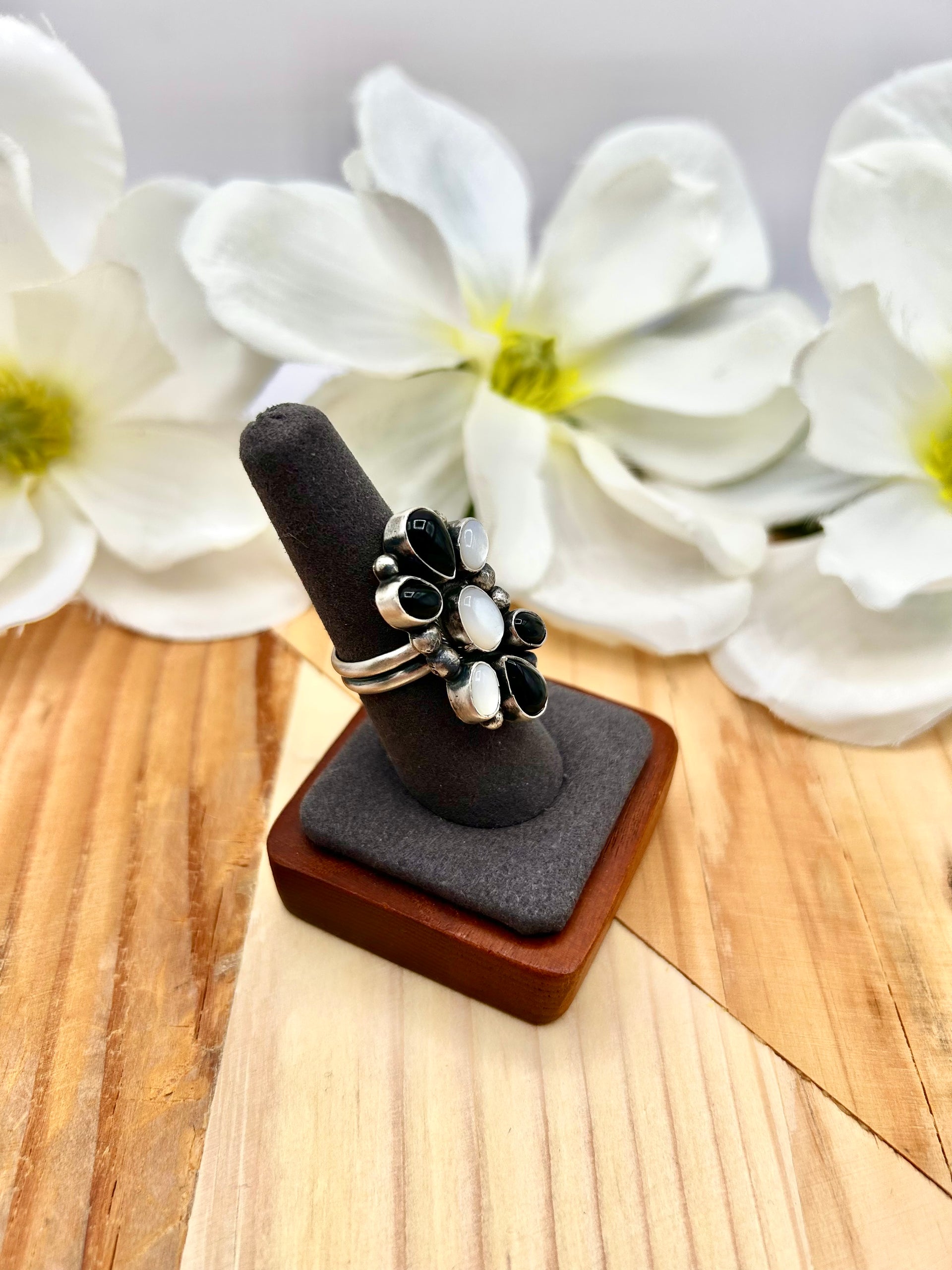 Sheila Becenti Multi Stone & Sterling Silver Adjustable Ring