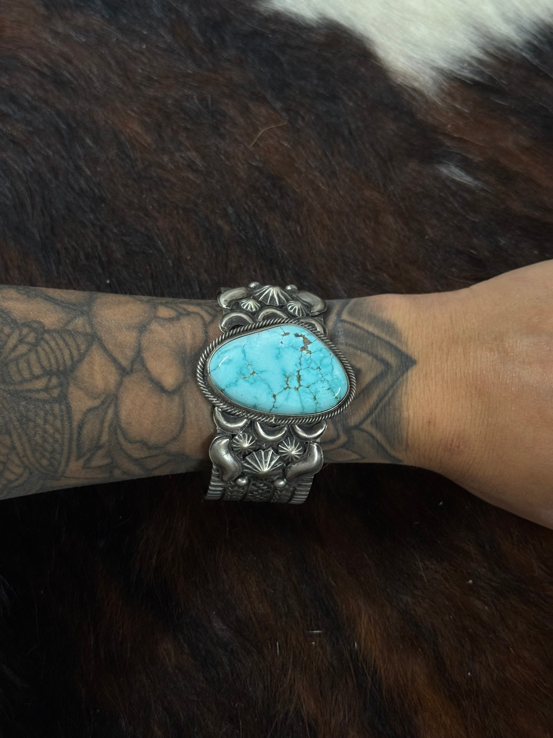 Tillie Jon Natural Royston Turquoise & Sterling Silver Cuff Bracelet