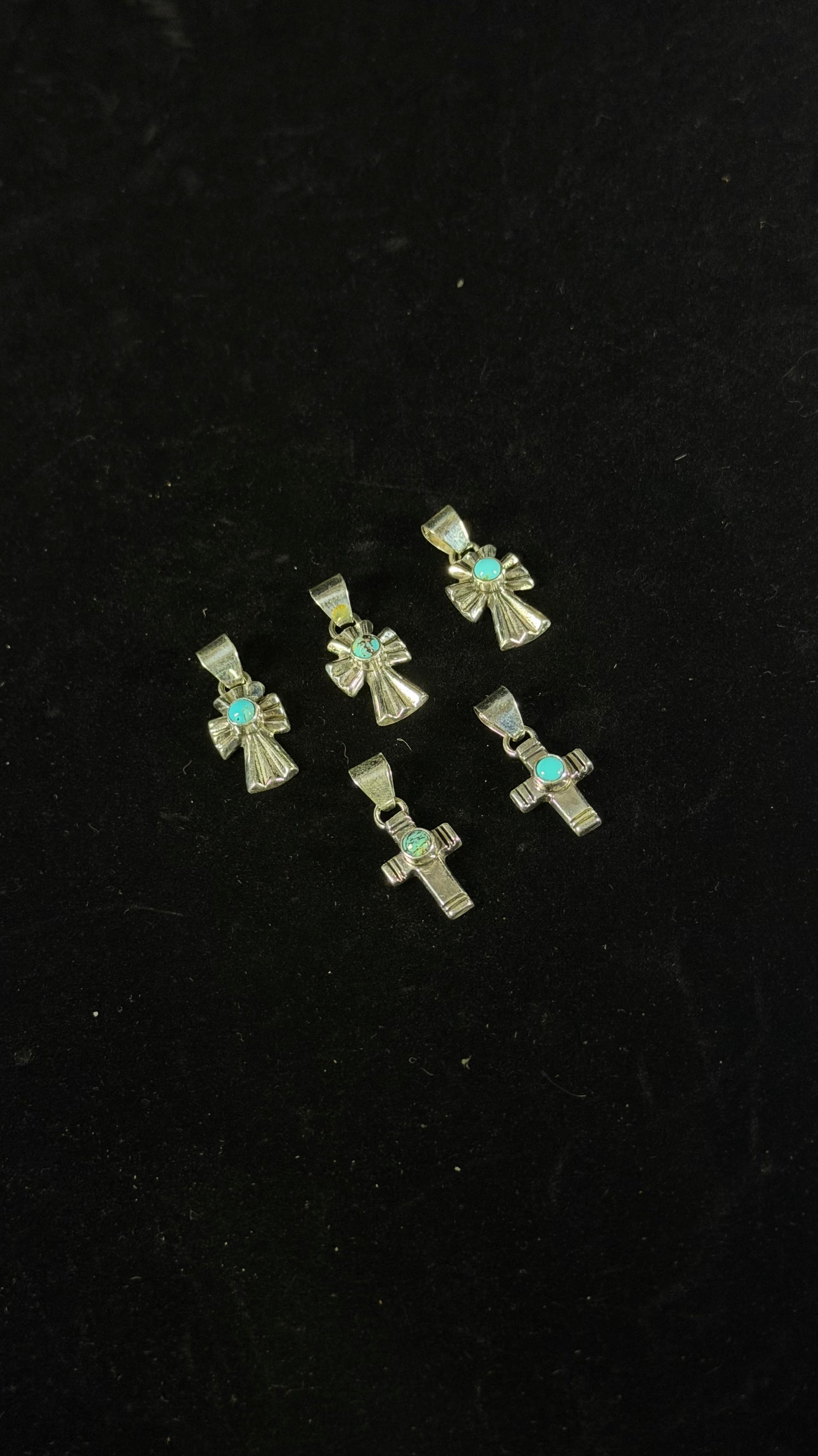 Edith Kee Kingman Turquoise & Sterling Silver Cross Pendant