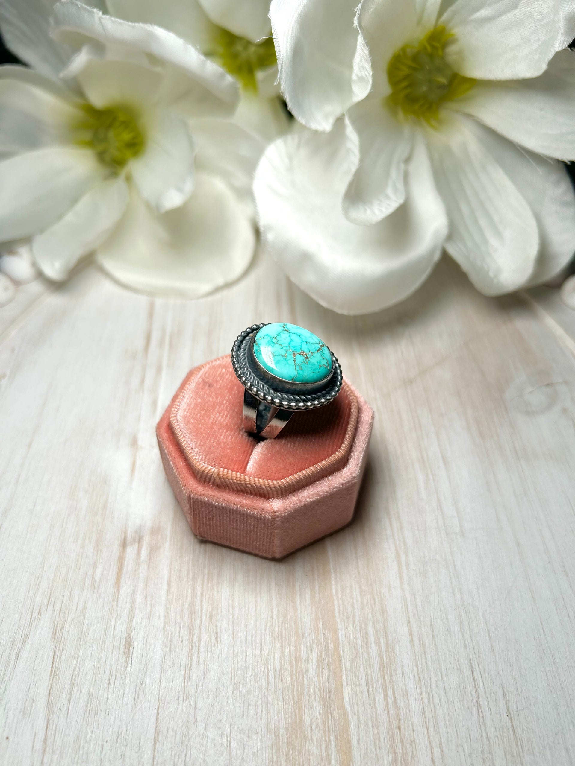 Antionette Martinez Royston Turquoise & Sterling Silver Ring Size 8.75