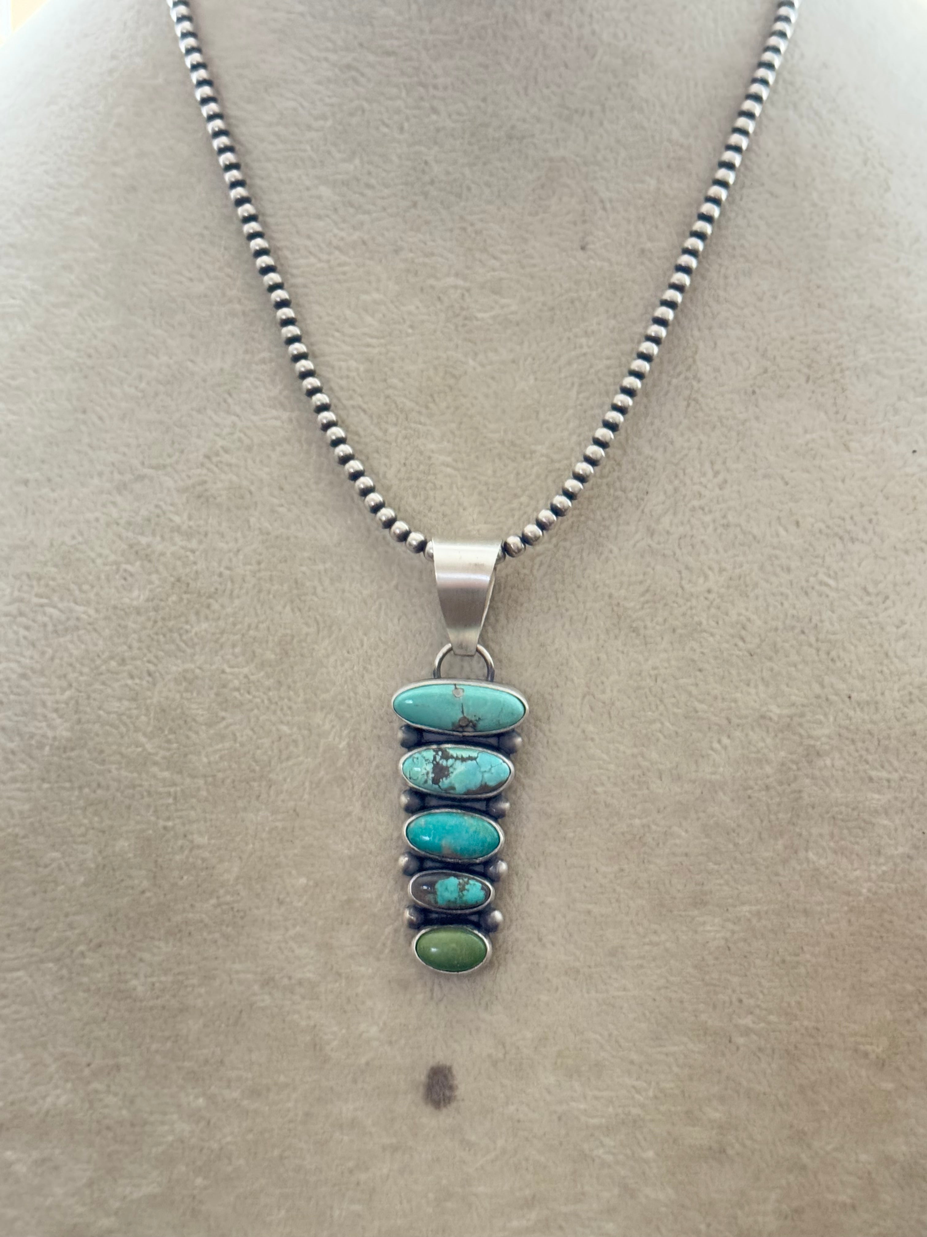 Tricia Smith Mixed Turquoise & Sterling Silver Pendant