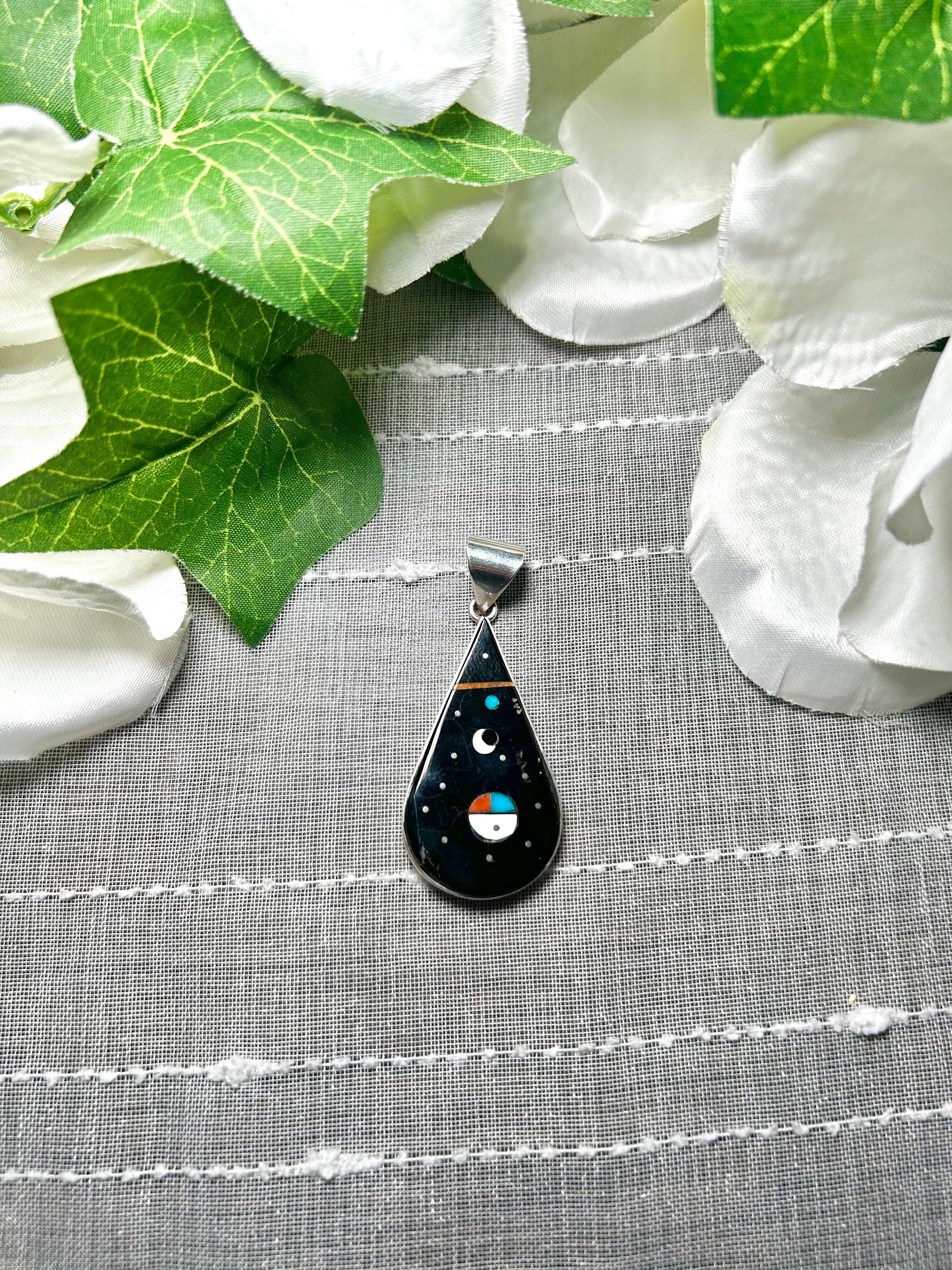 Harold Joe Multi Stone Galaxy & Sterling Silver Pendant