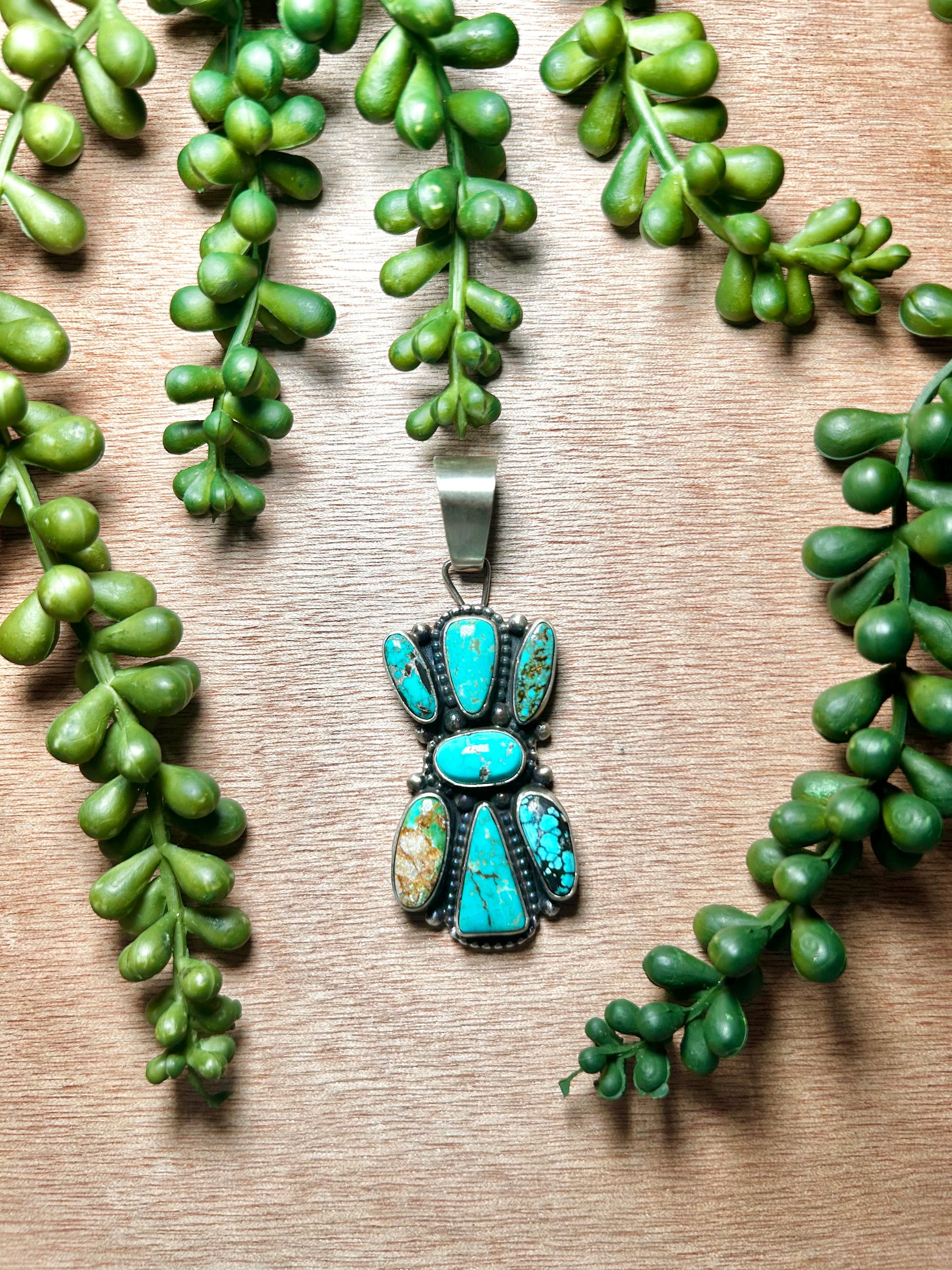 Travis Jim Mixed Turquoise & Sterling Silver Pendant