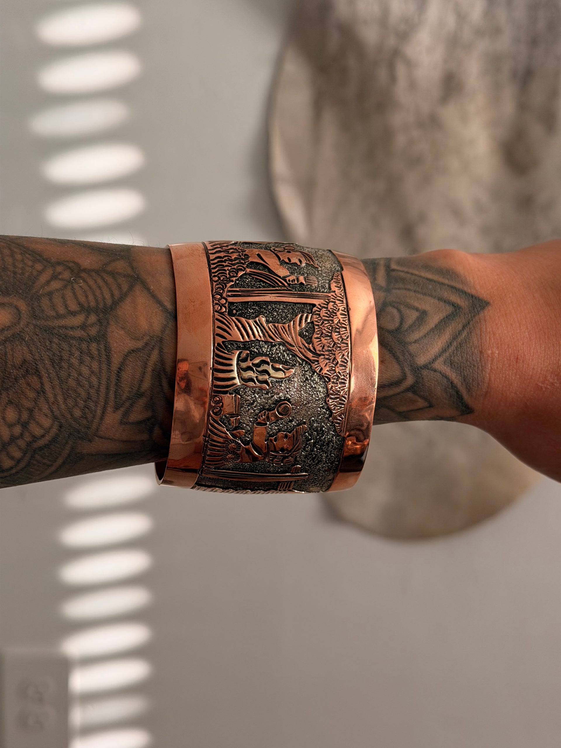 Elaine Becenti Copper Story Teller Cuff Bracelet