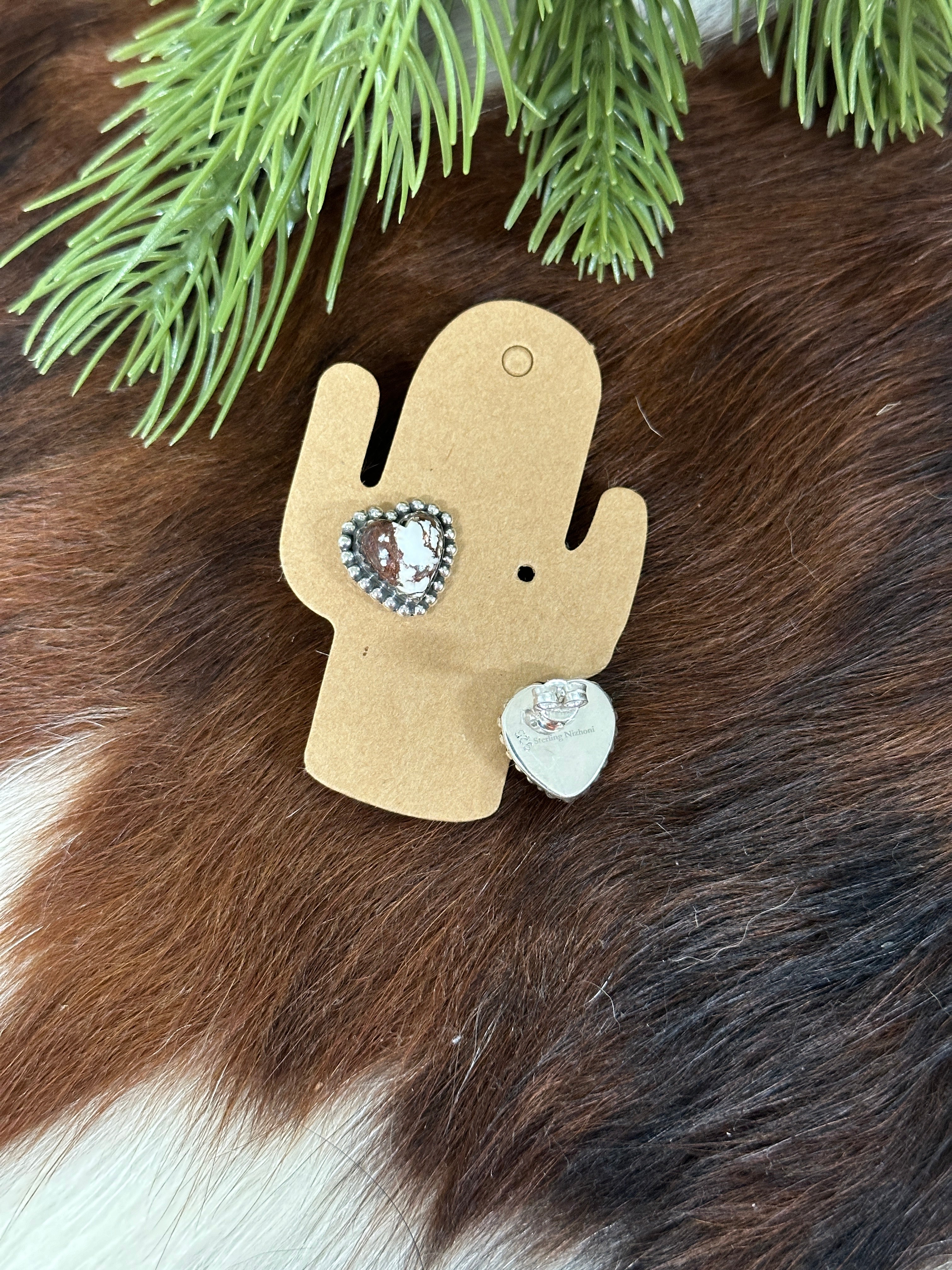 Southwest Handmade Wild Horse & Sterling Silver Earrings