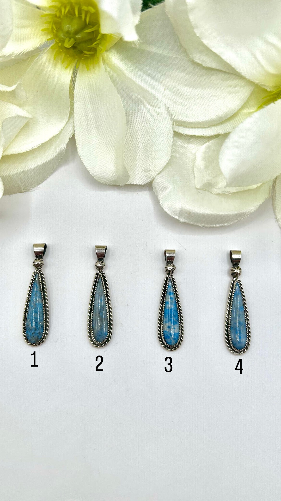 Navajo Made Denim Lapis & Sterling Silver Pendant