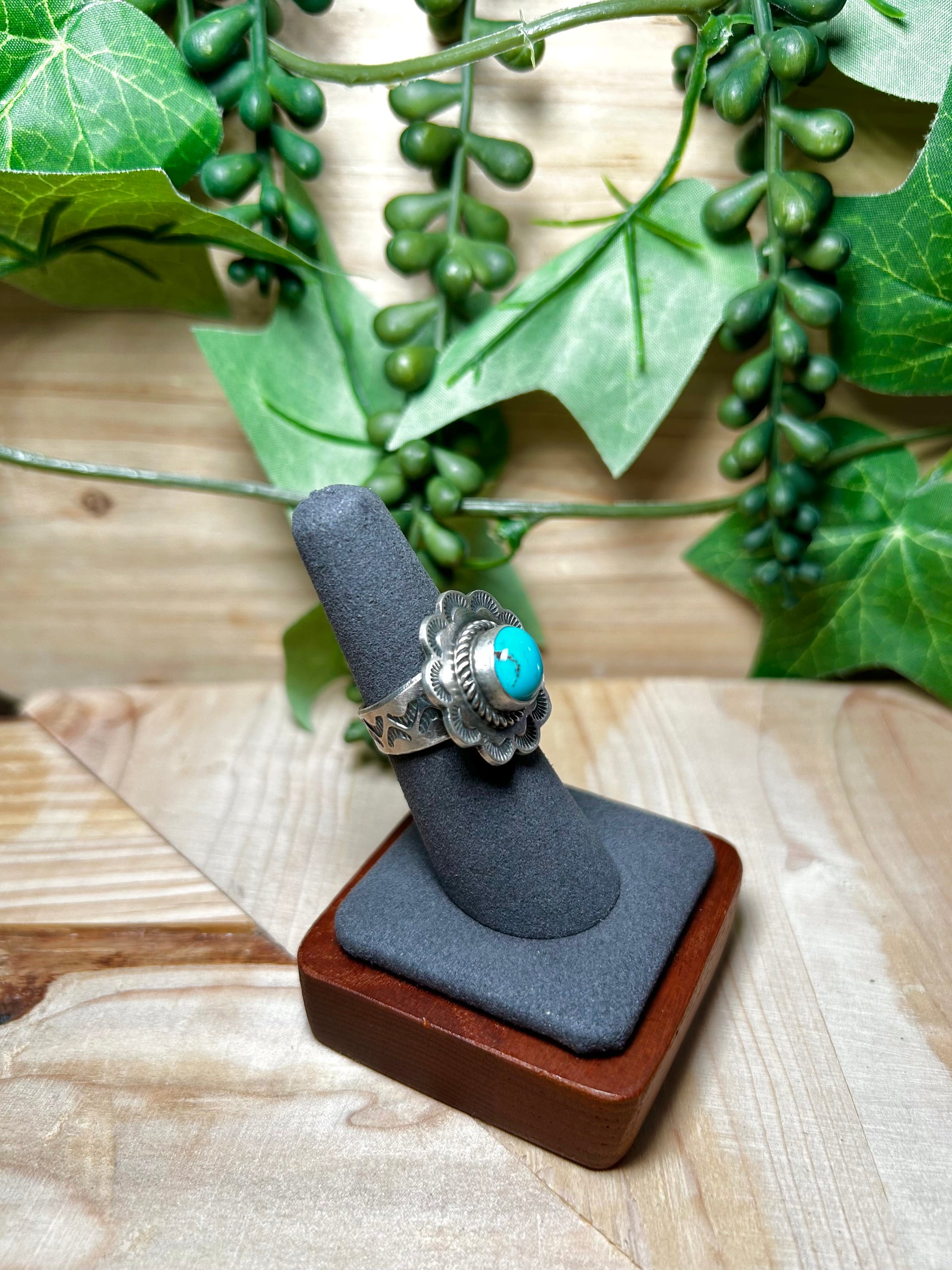 Tillie John Kingman Turquoise & Sterling Silver Ring Size 6.5