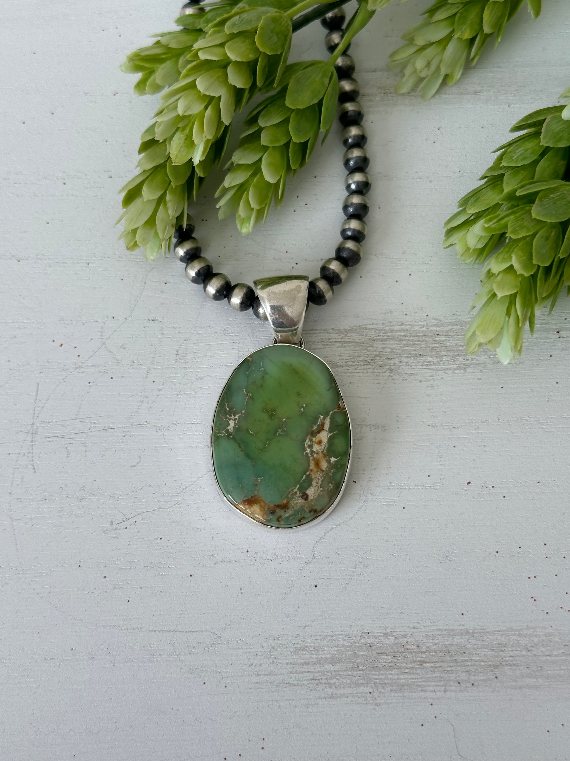 Navajo Made Royston Turquoise & Sterling Silver Pendant