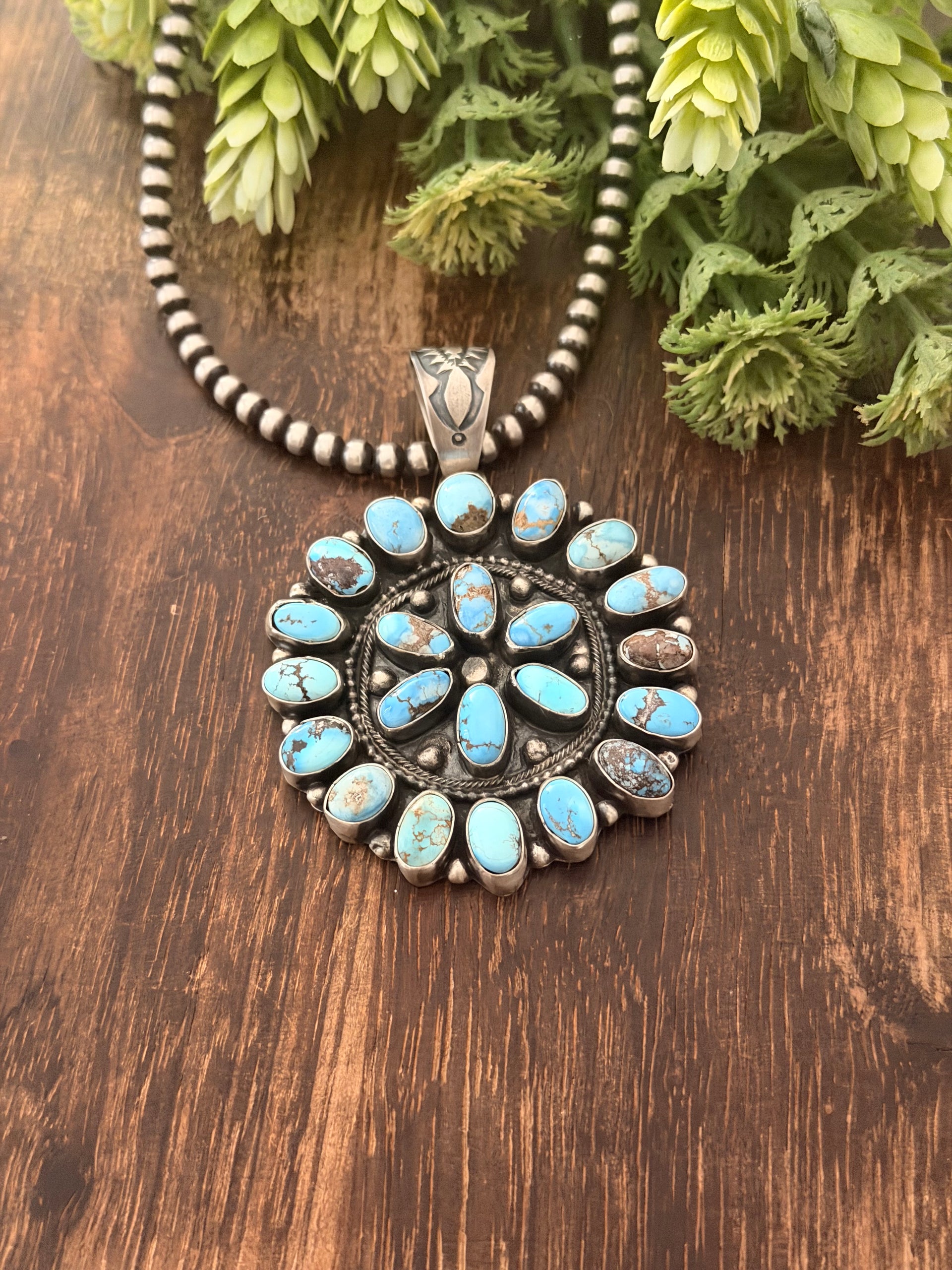Ella Peters Golden Hills Turquoise & Sterling Silver Cluster Pendant