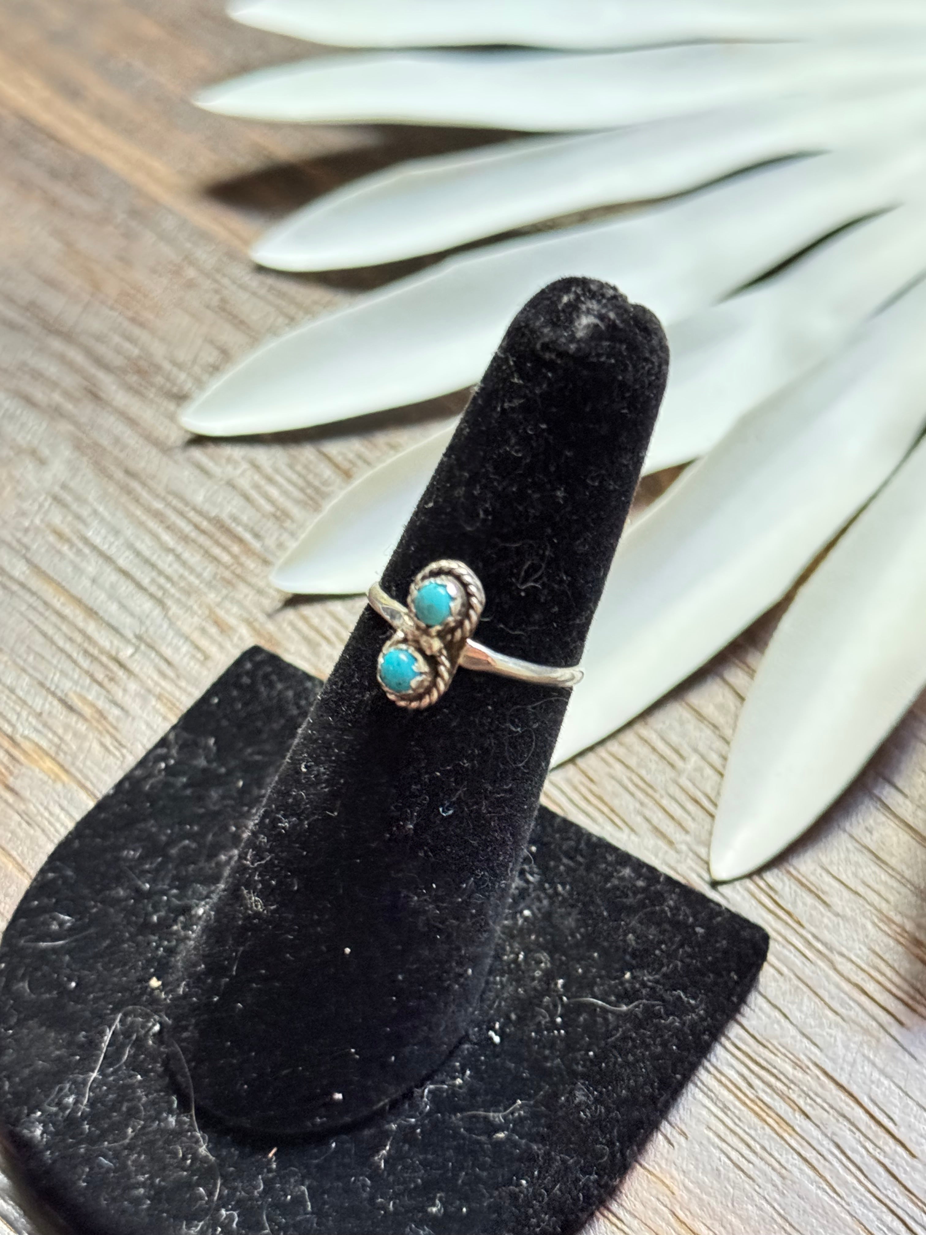 Navajo Made Kingman Turquoise & Sterling Silver Ring