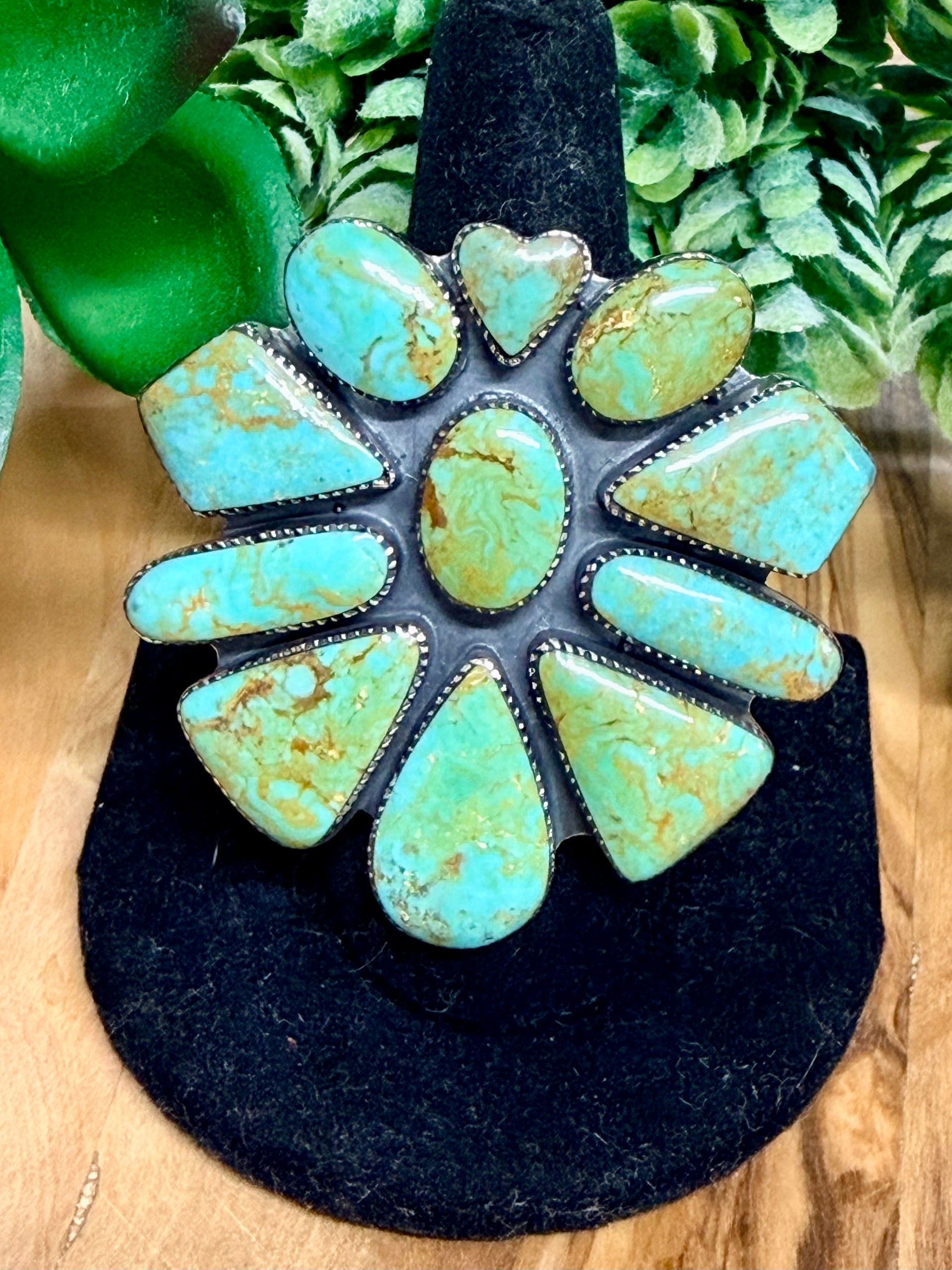 Southwest Handmade Turquoise & Sterling Silver Adjustable Ring