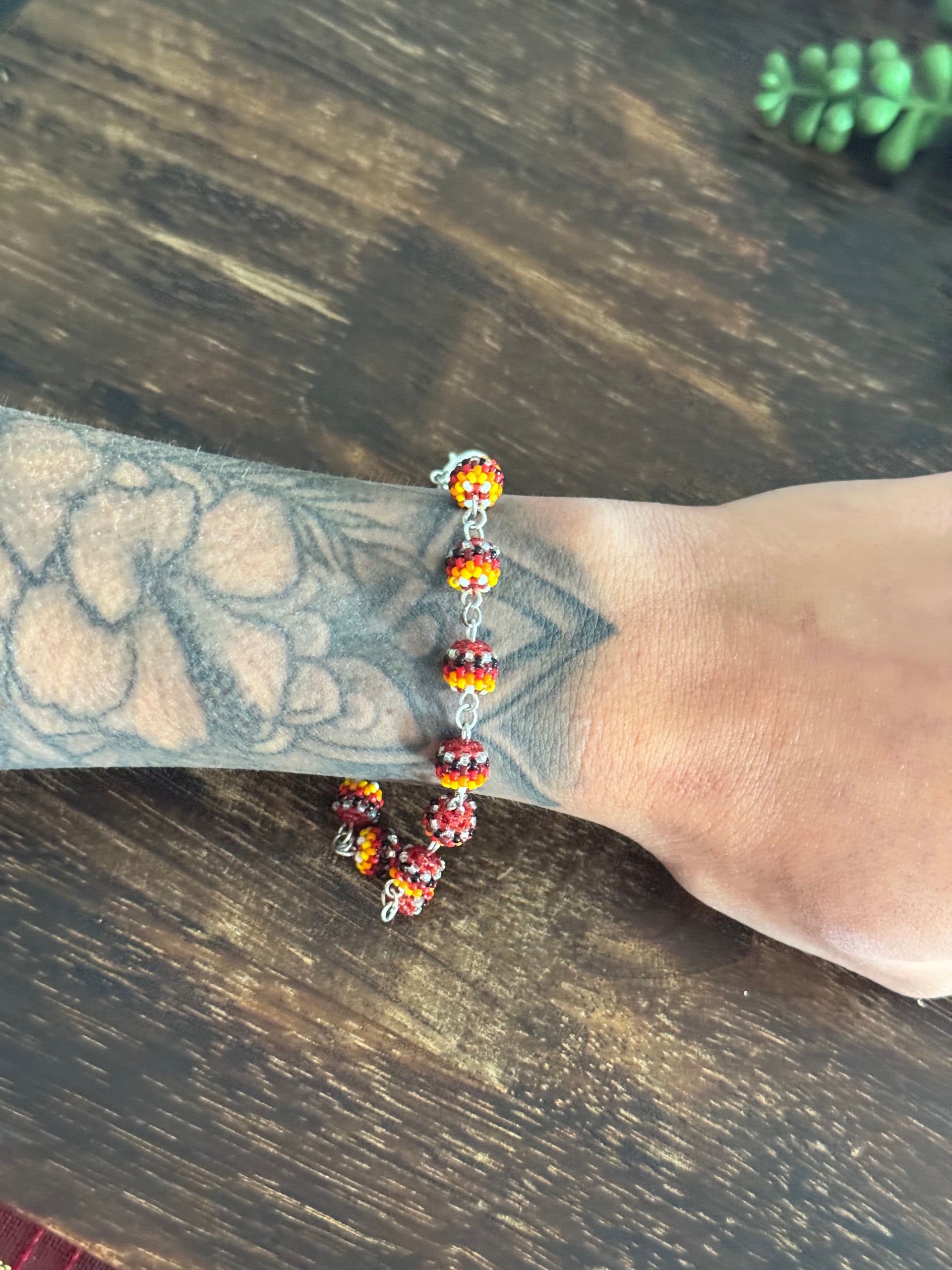 Navajo Strung Sterling Silver Beaded Bracelet