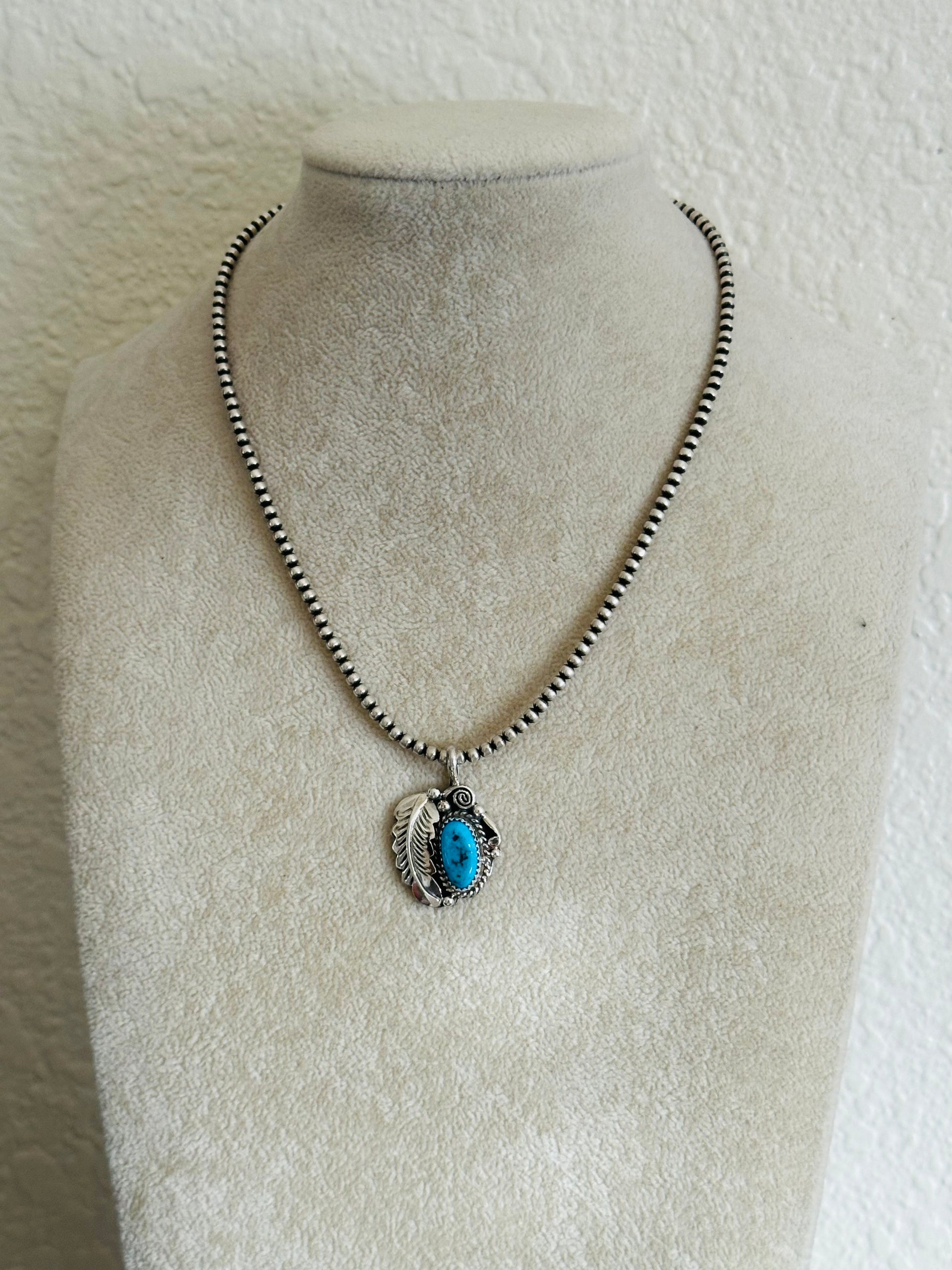 Julia Etsitty Kingman Turquoise & Sterling Silver Pendants