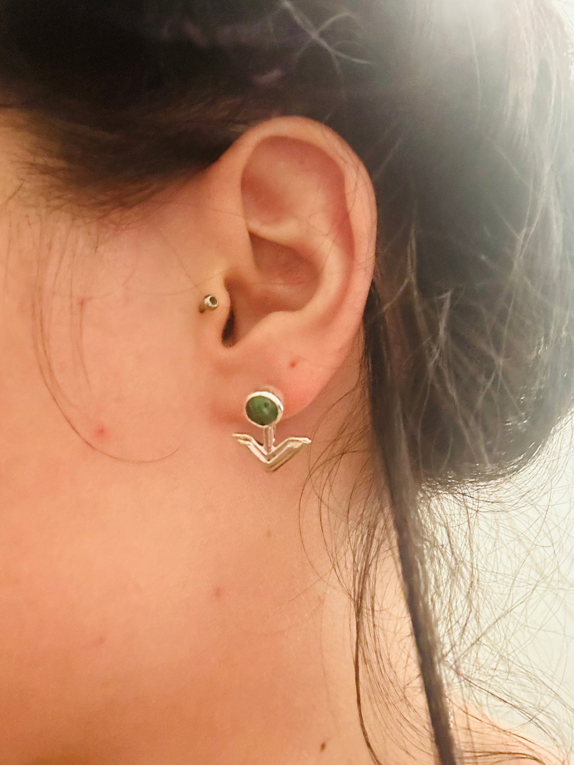 Navajo Made Sterling Silver Post Earrings