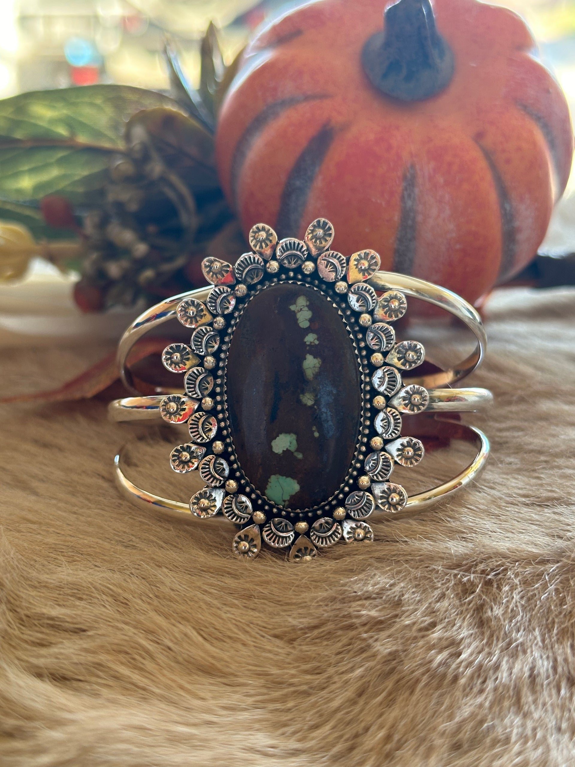 Southwest Made #8 Turquoise & Sterling Silver Cuff Bracelet