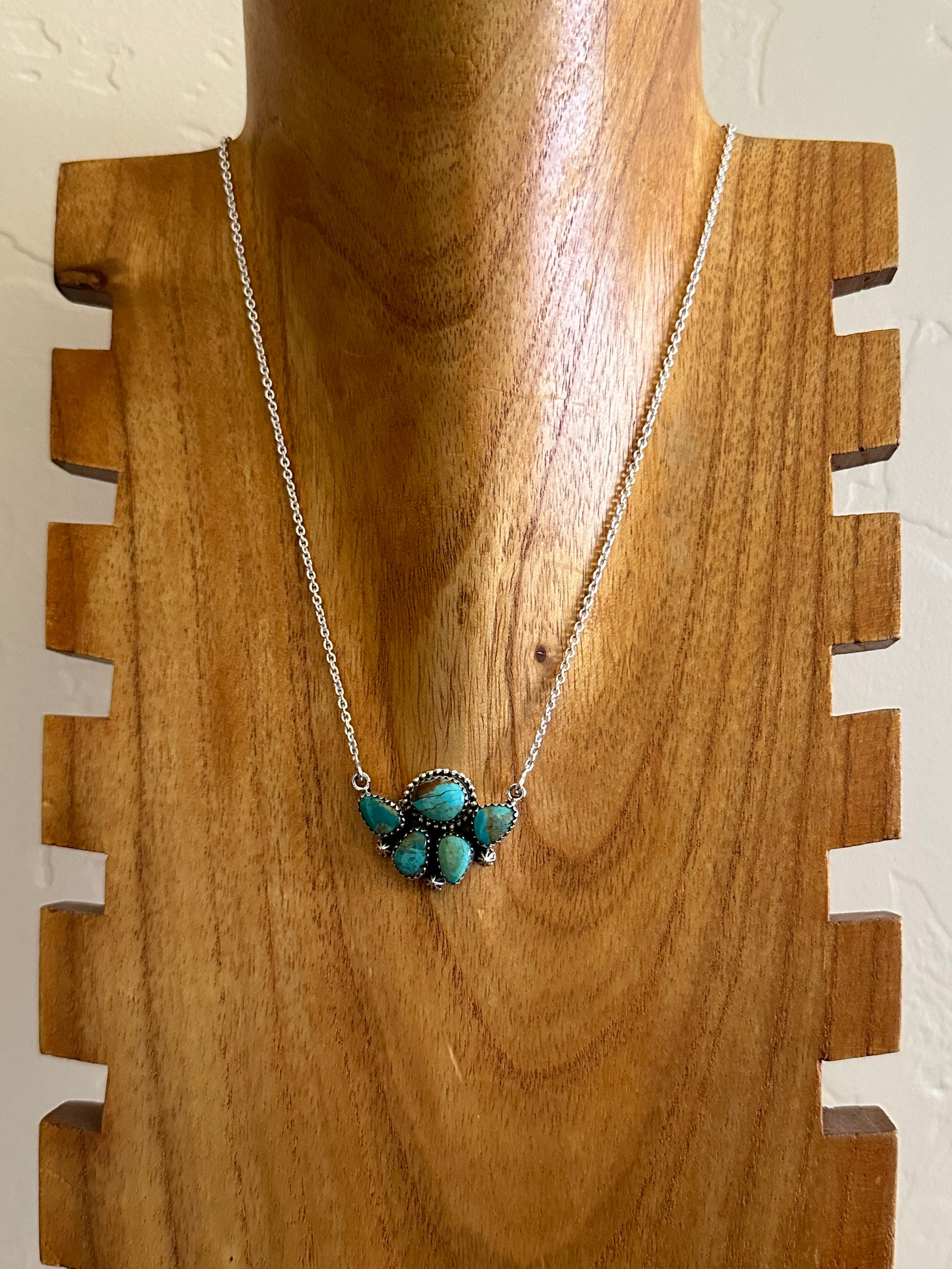 Southwest Made Kingman Turquoise & Sterling Silver Necklace