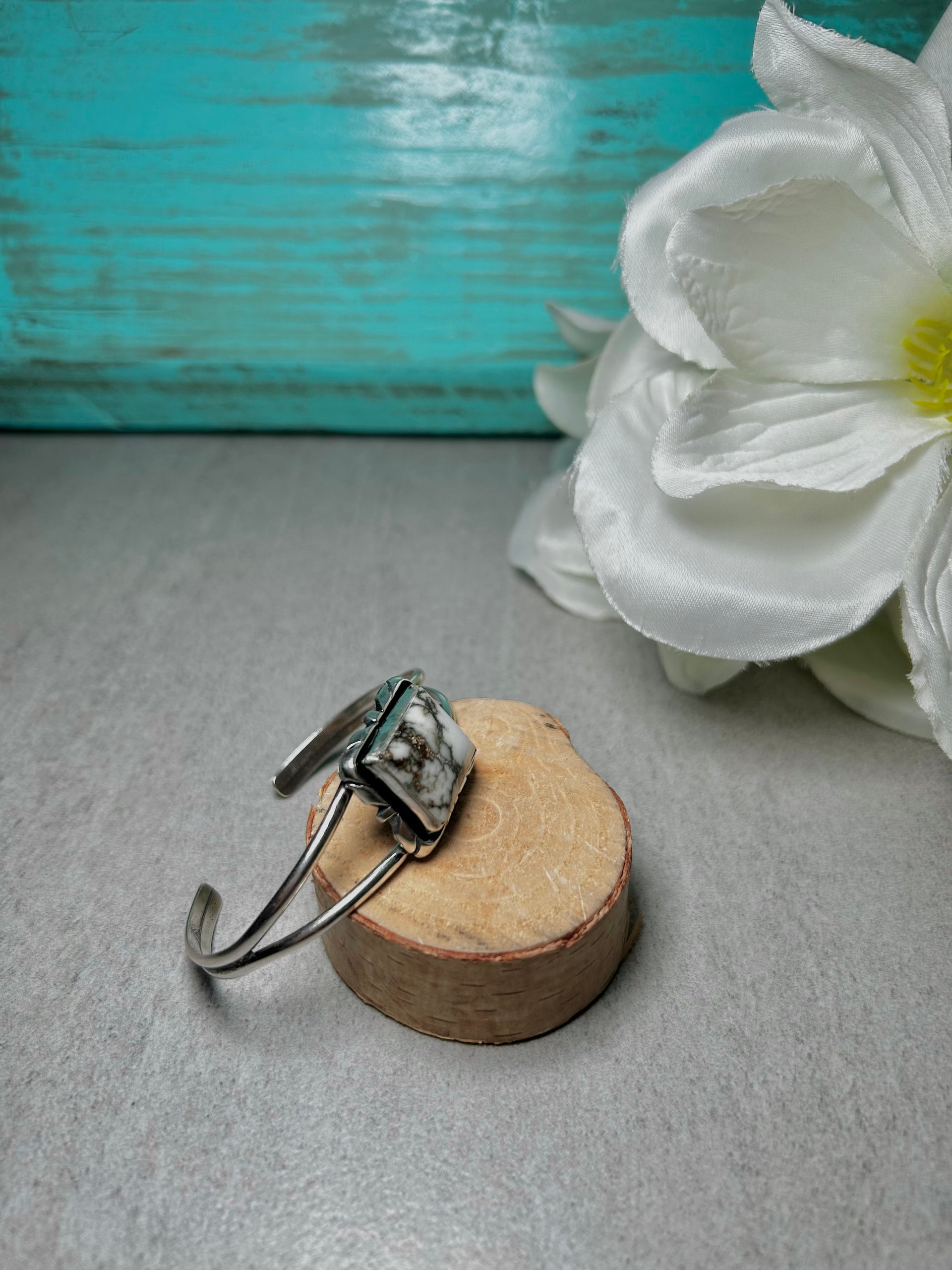 Rita Lee White Buffalo &  Sterling Silver Cuff Bracelet