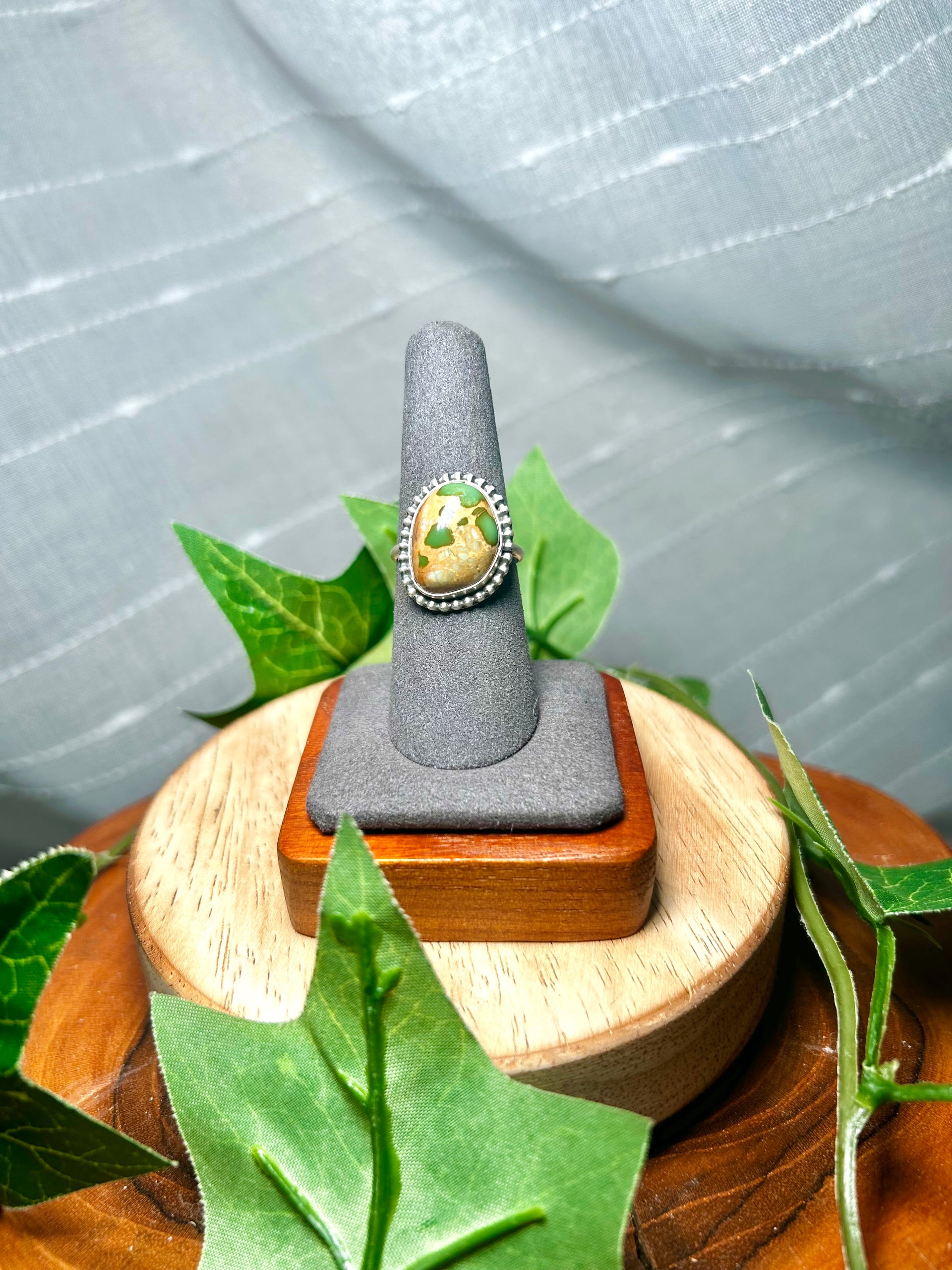 Navajo Made Royston Turquoise & Sterling Silver Ring Size 8