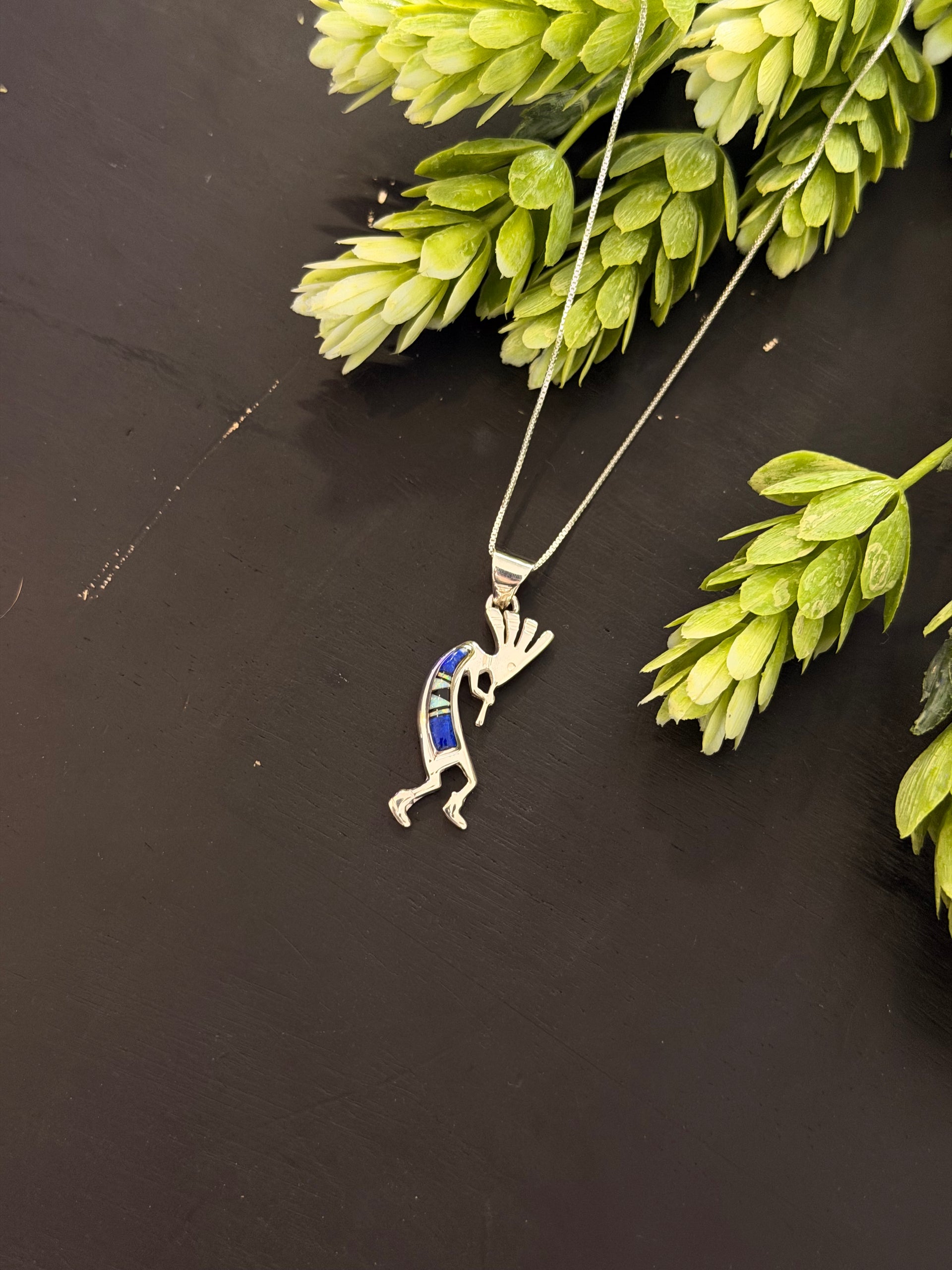 Navajo Made Multi Stone & Sterling Silver Inlay Necklace