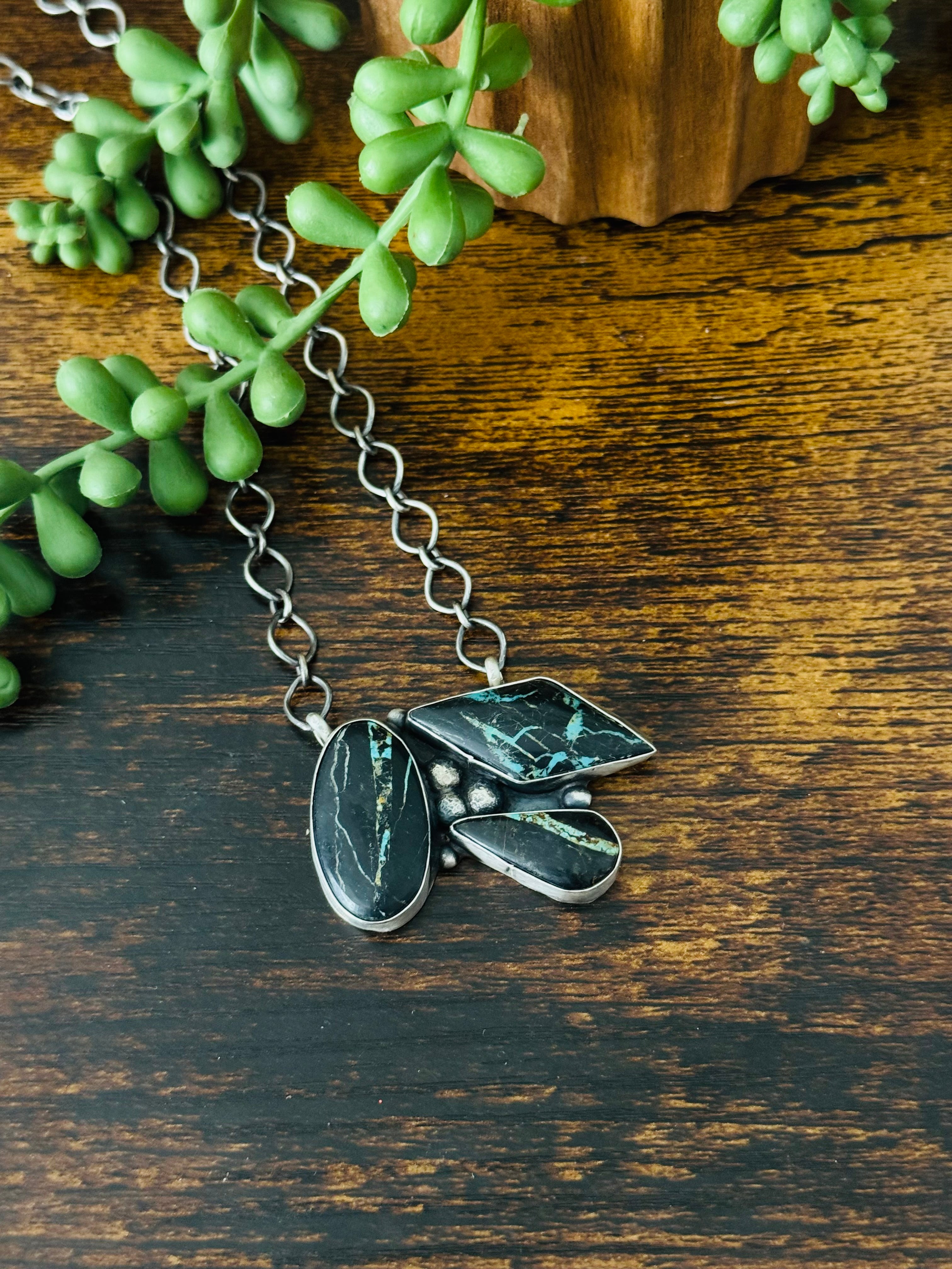 Ella Peters Black Jack Turquoise & Sterling Silver Necklace