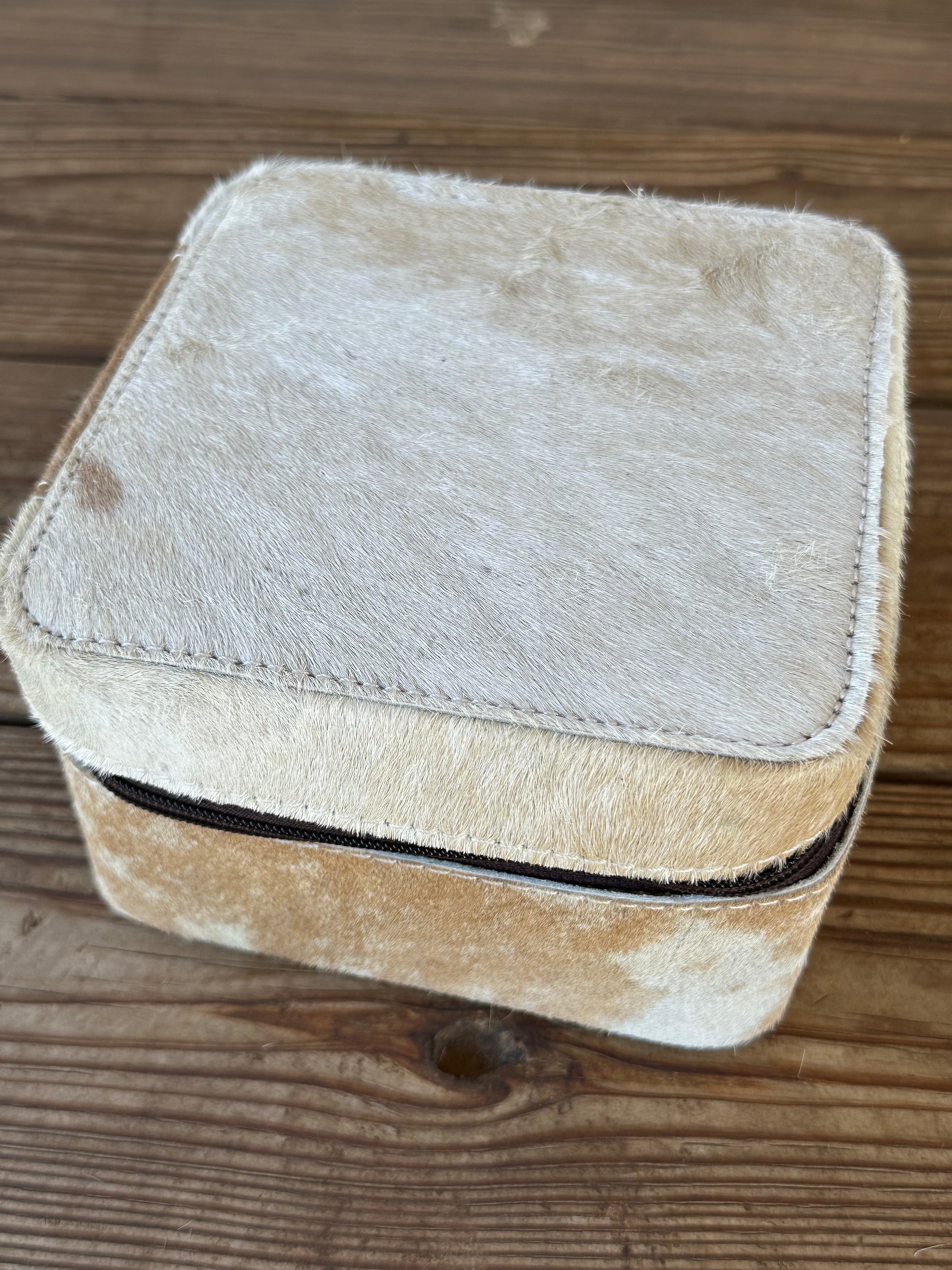 Genuine Leather Cowhide Jewelry Box