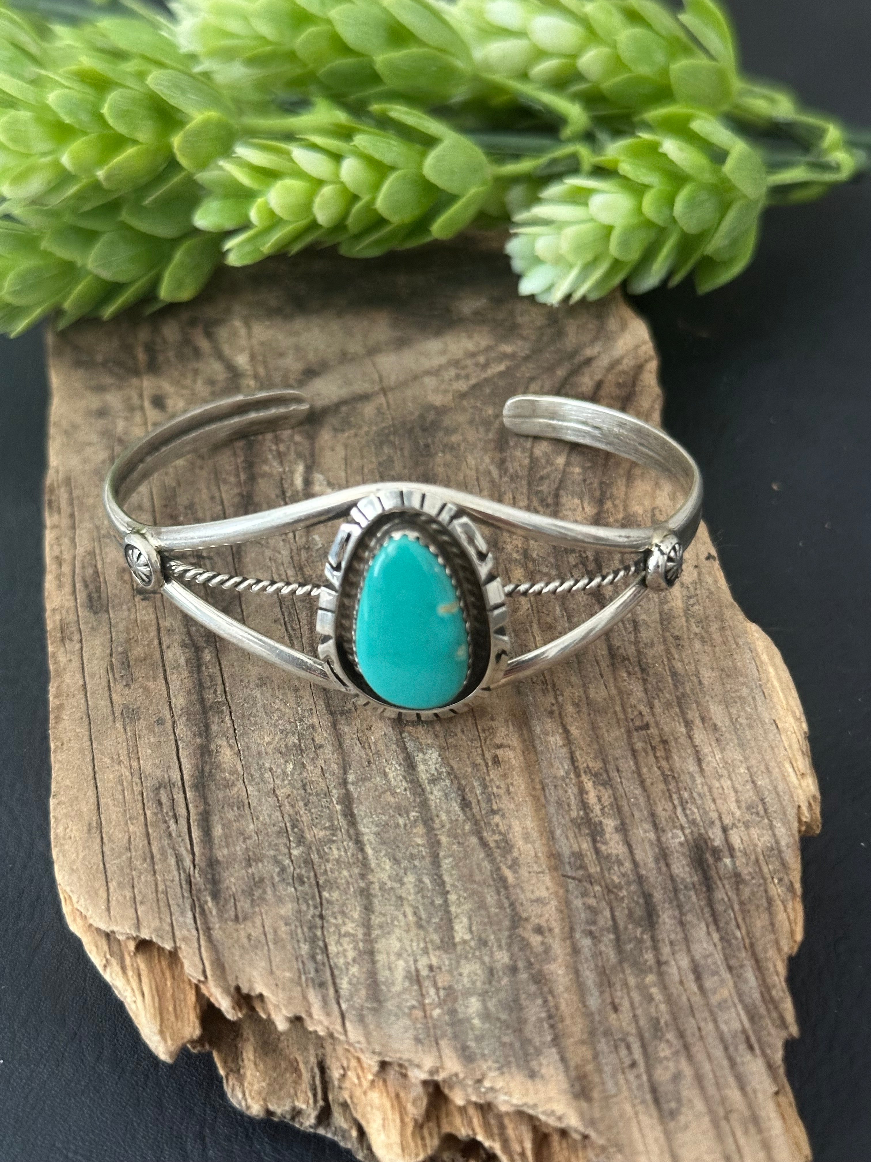 Robert Shakey Kingman Turquoise & Sterling Silver Cuff Bracelet