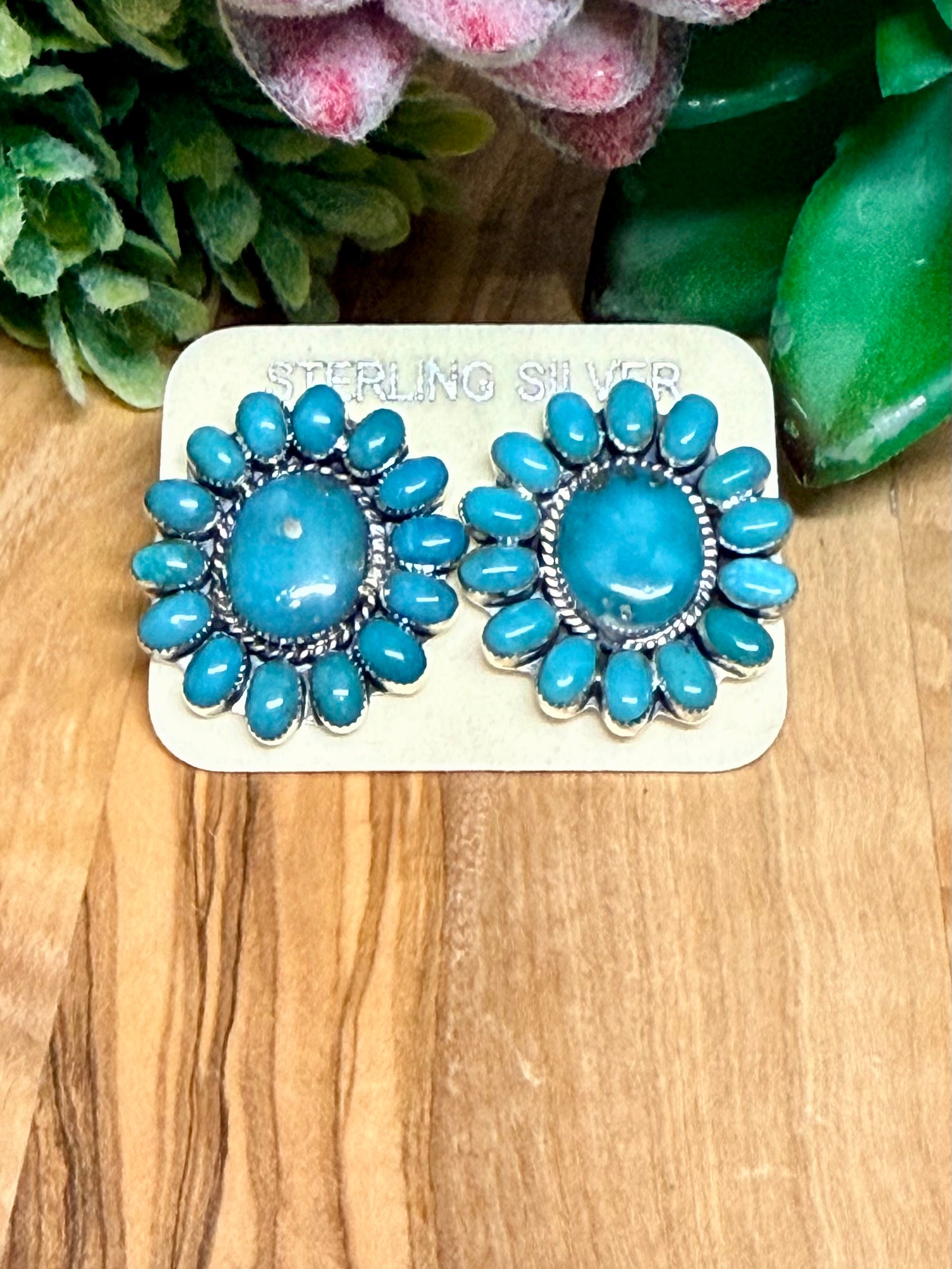Southwest Handmade Turquoise & Sterling Silver Earrings