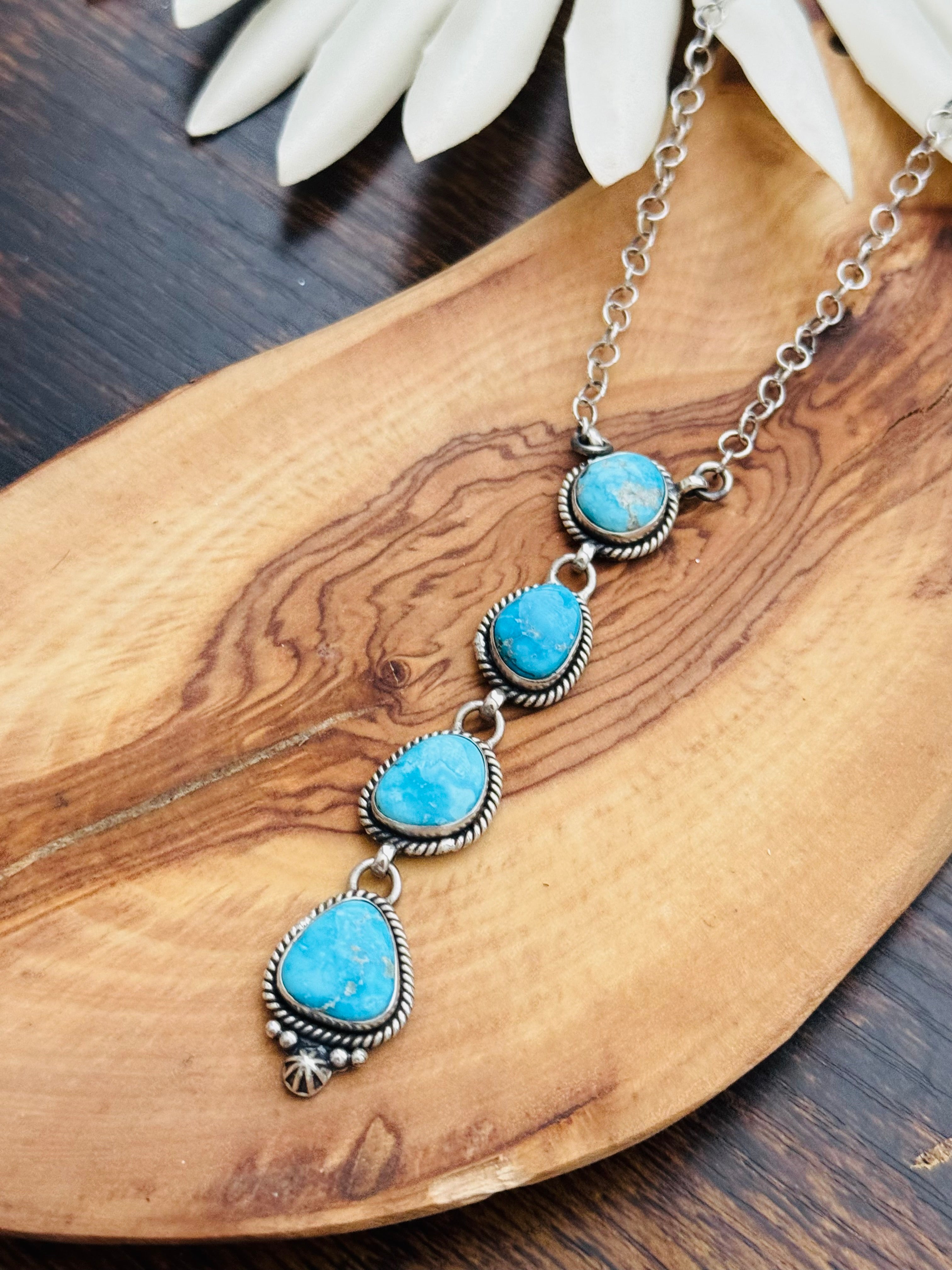 Southwest Handmade Valley Blue Turquoise & Sterling Silver Necklace