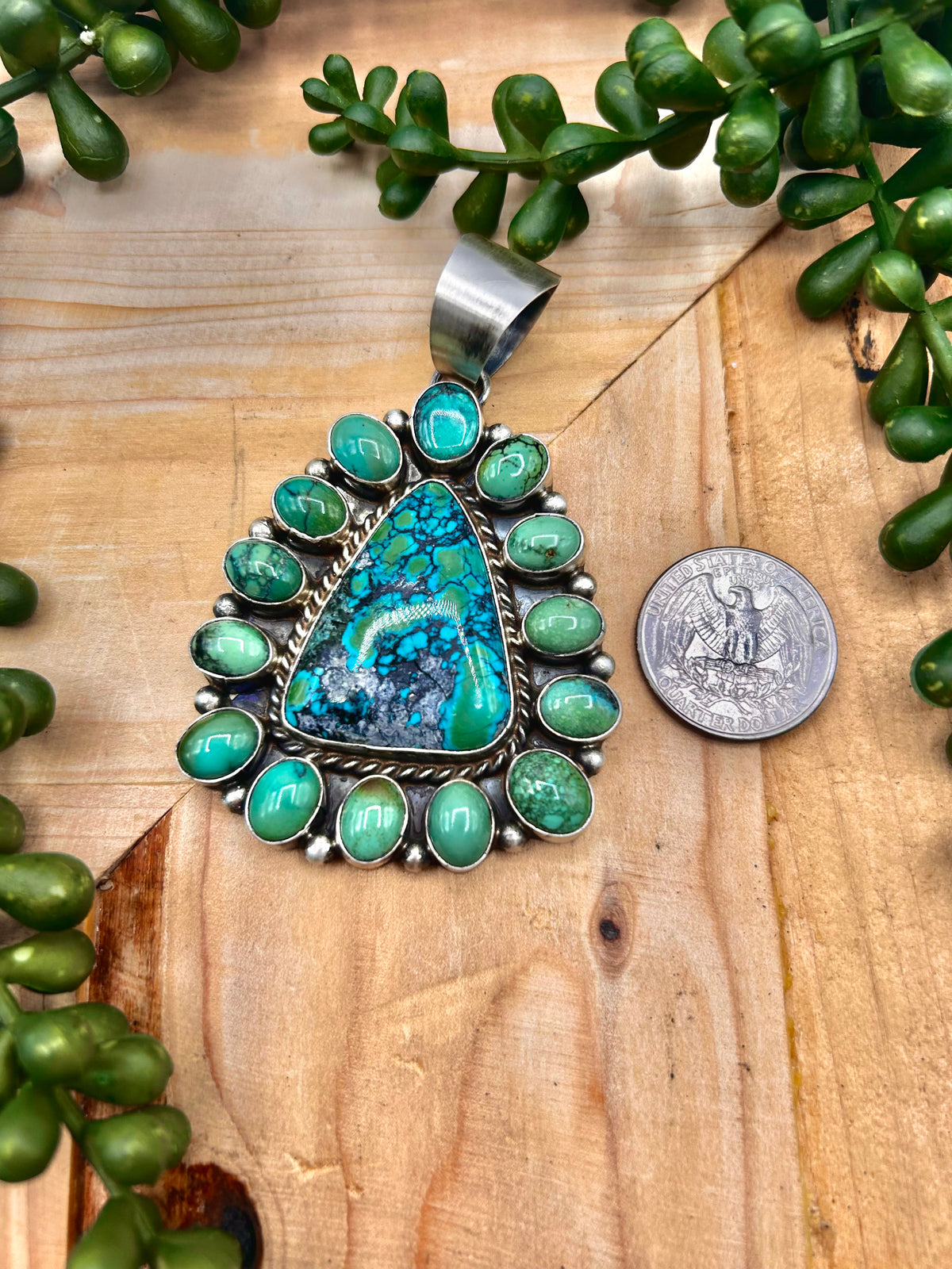 Wilson Dave’s Hubei Turquoise & Sterling Silver Pendant