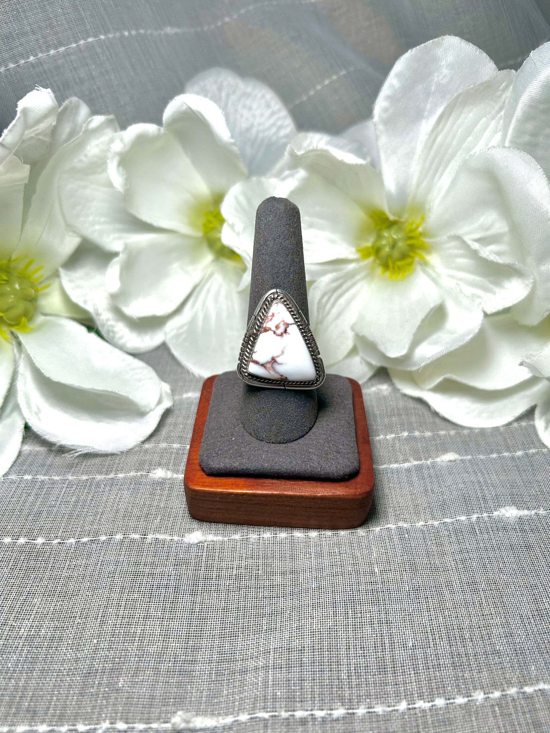 Dave Skeets Wild Horse & Sterling Silver Ring Size 8.75