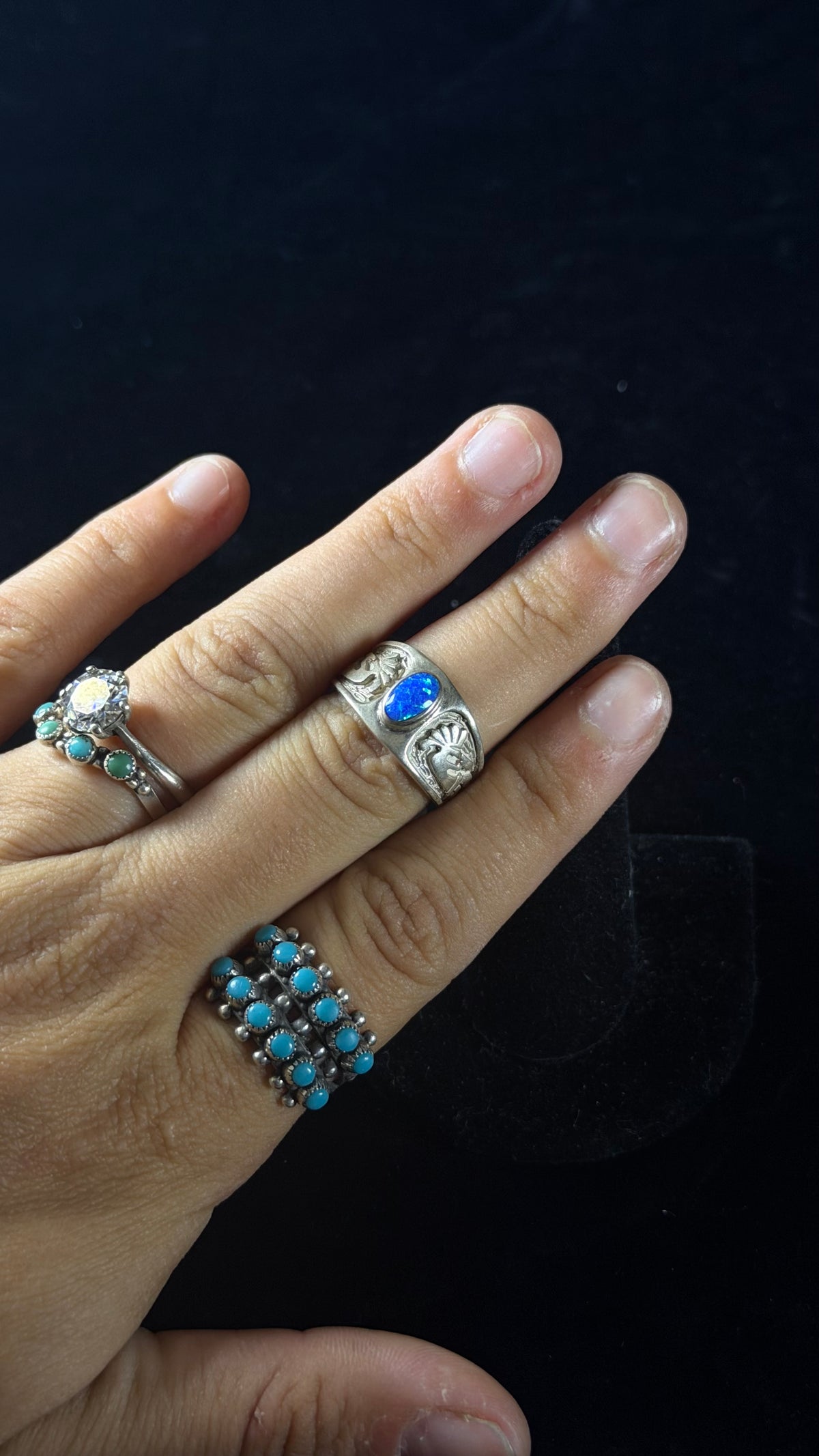 Julius Burbank Opal & Sterling Silver Ring