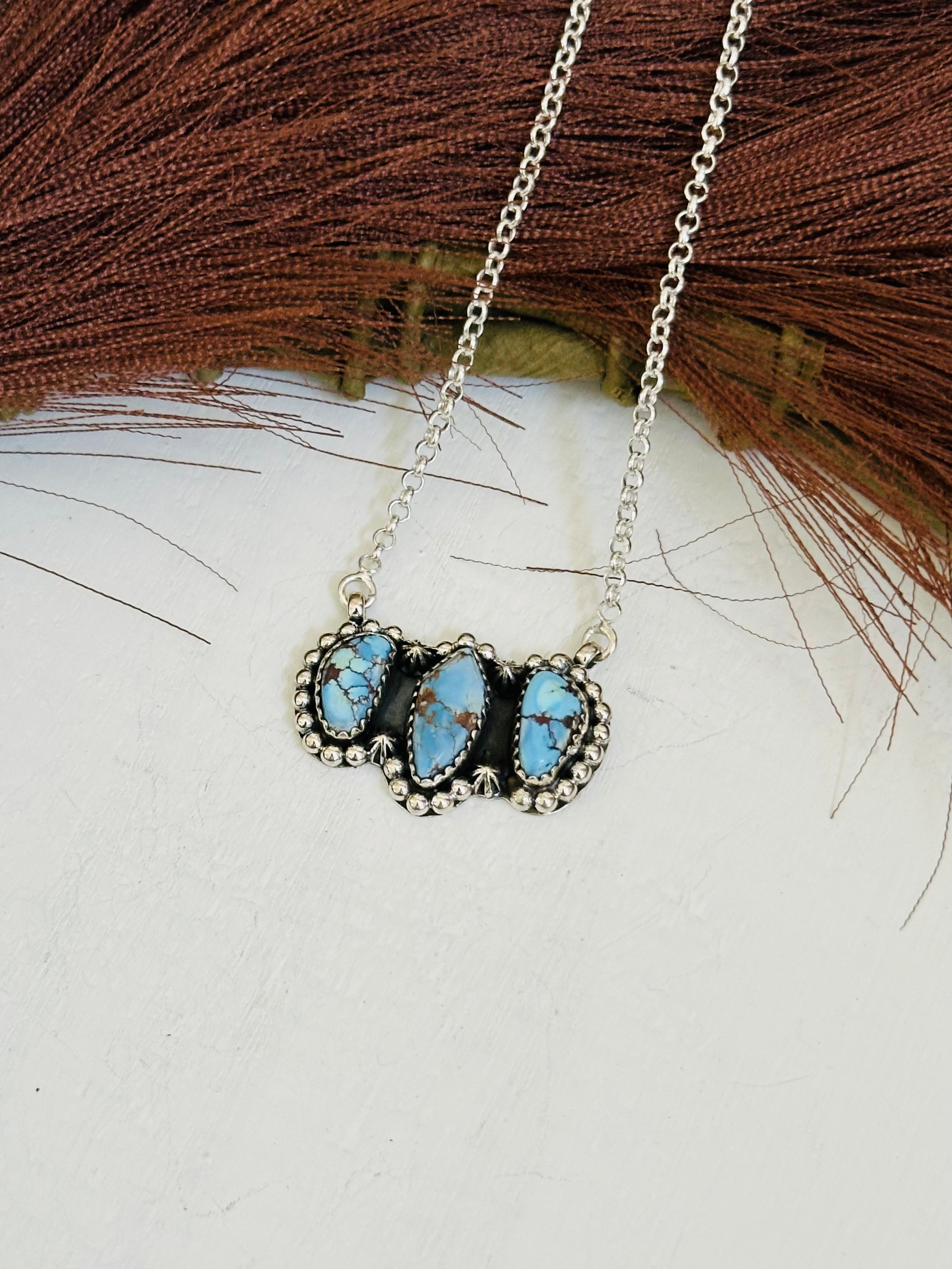 TTD “Array” Golden Hills Turquoise & Sterling Silver Necklace