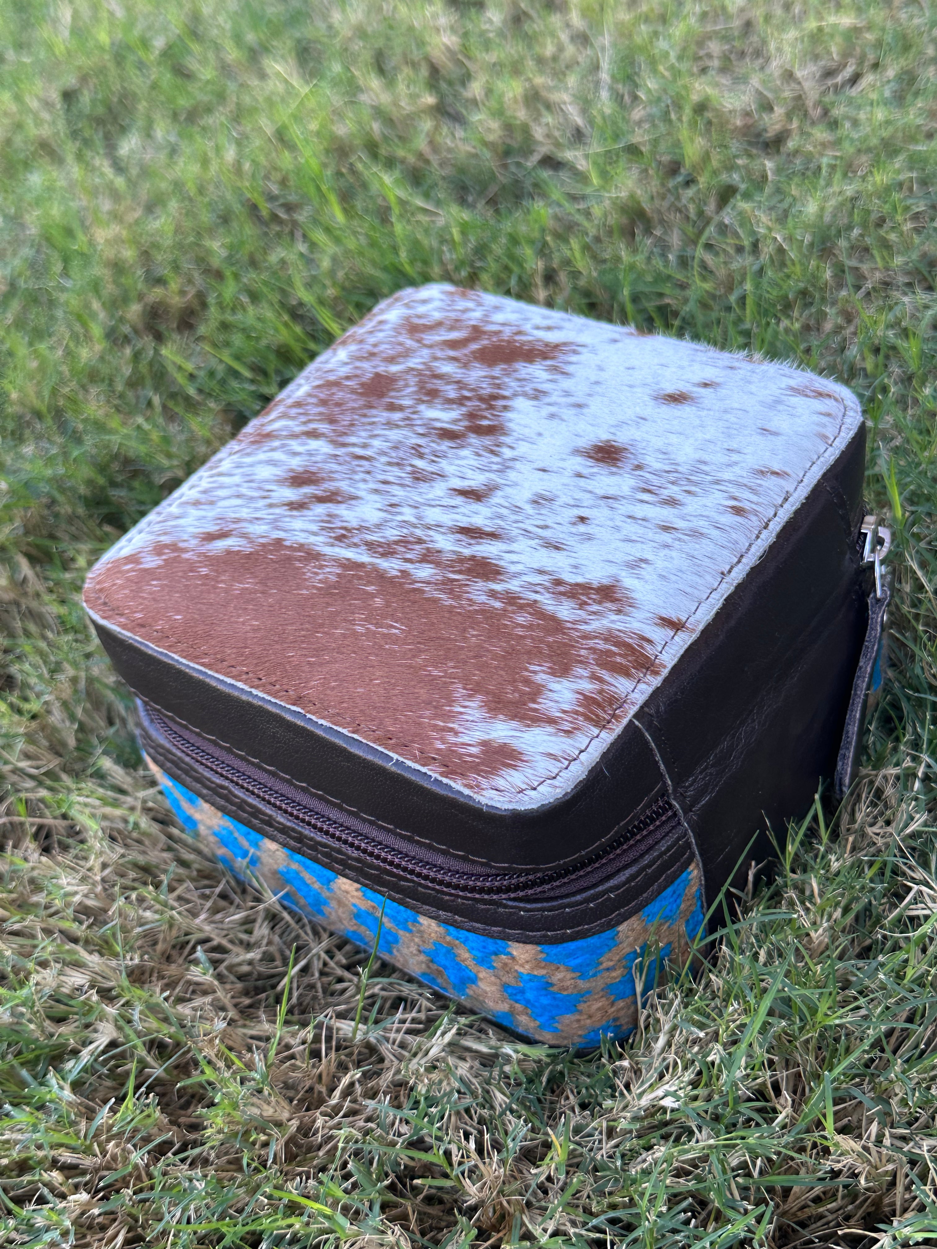 Genuine Leather Cowhide Jewelry Box