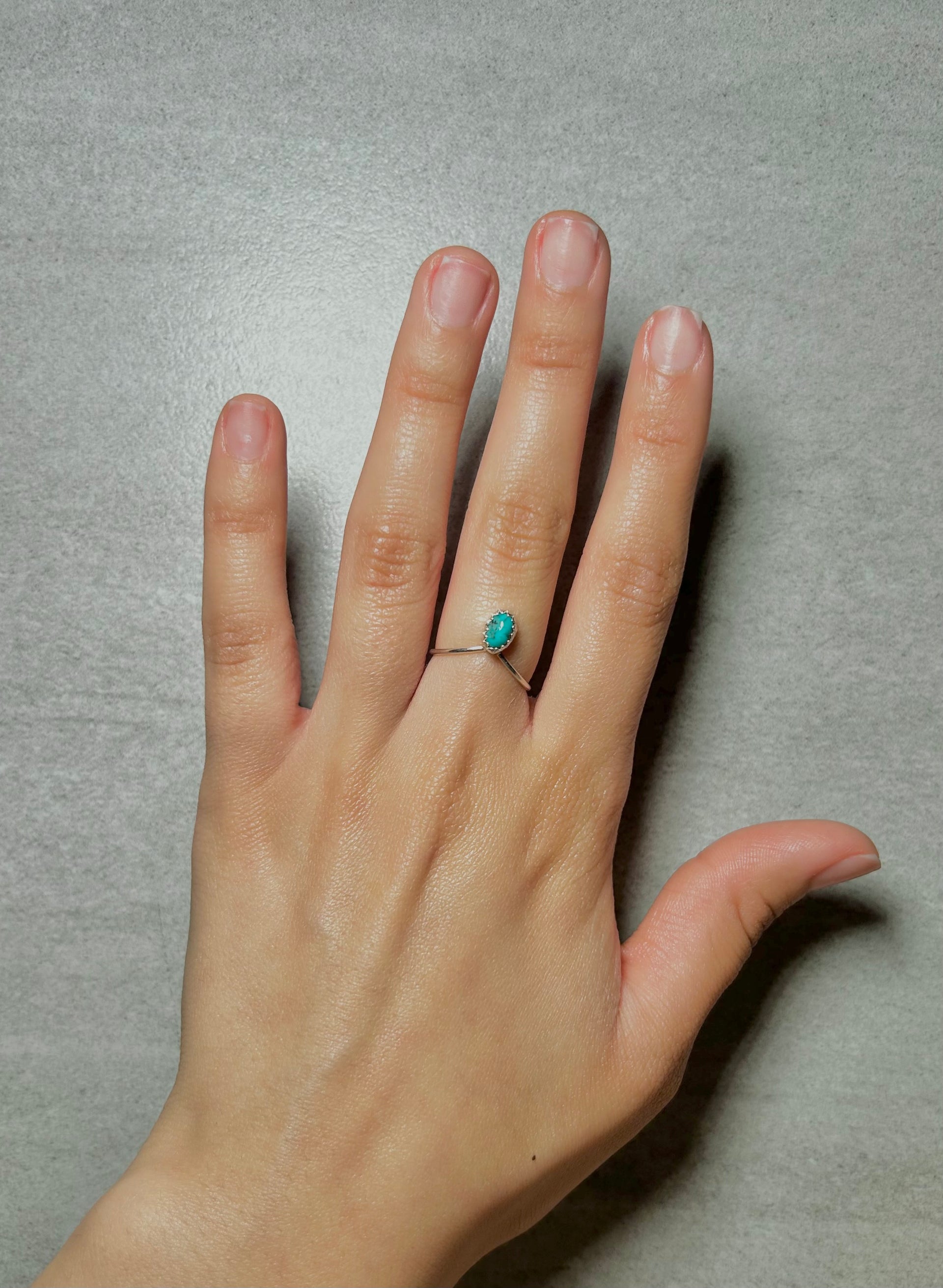 Navajo Made Kingman Turquoise & Sterling Silver Ring Size 5.5