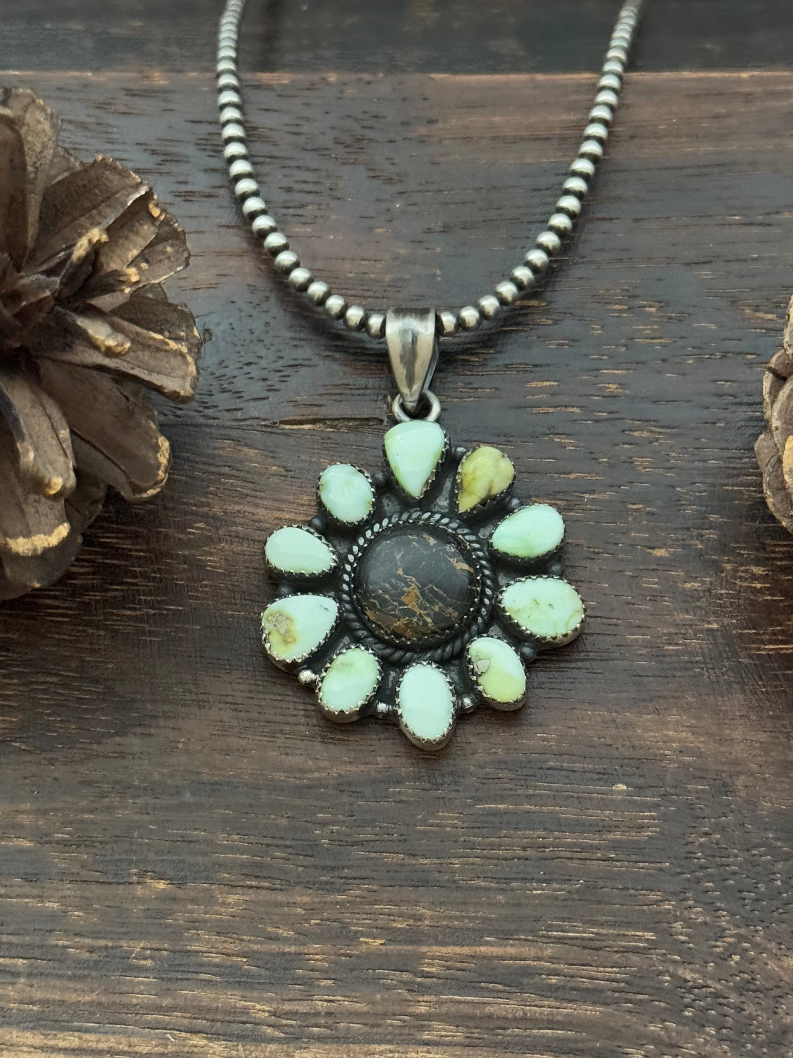 Southwest Multi Stone & Sterling Silver Pendant