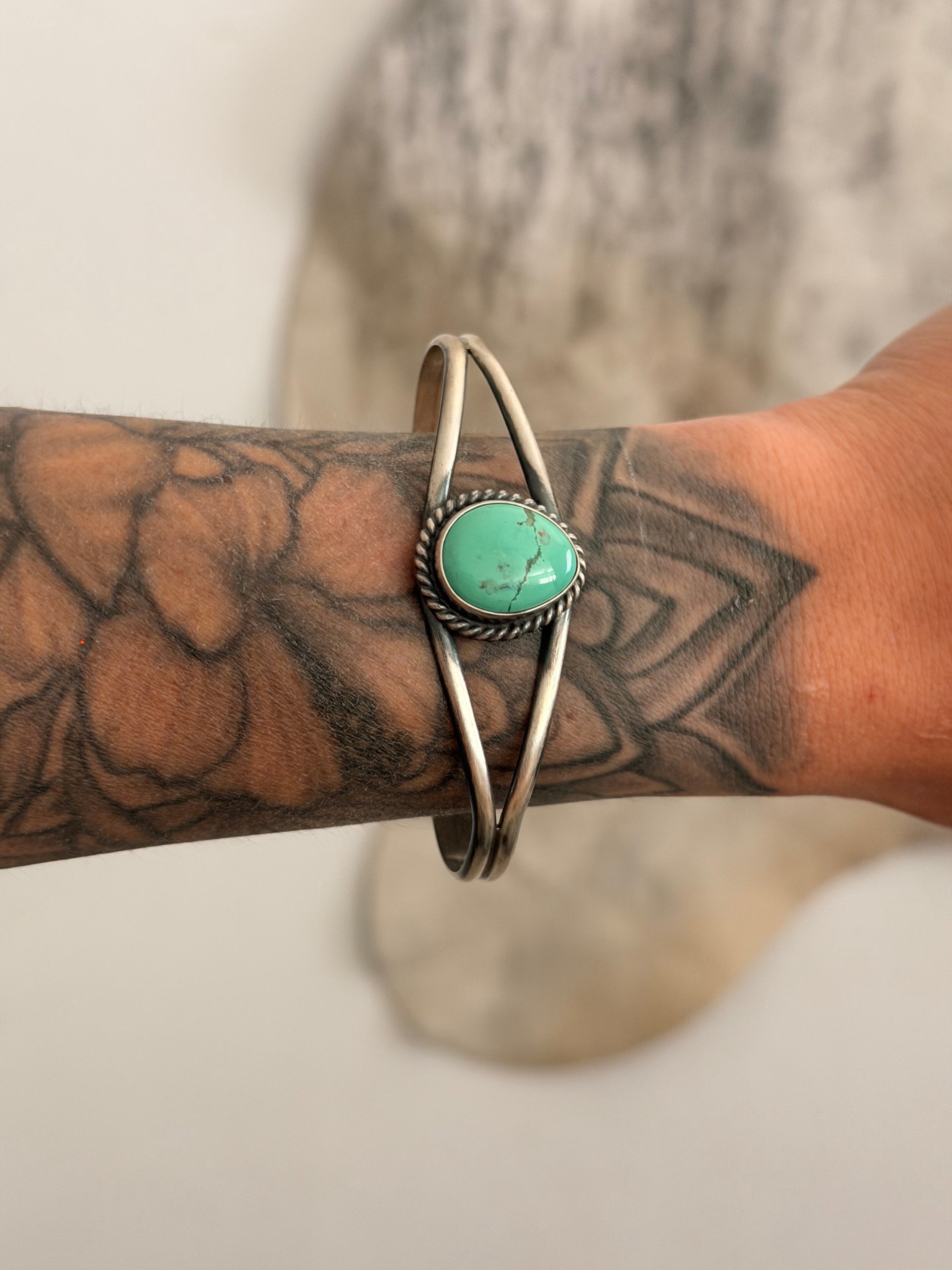Dave Skeets Turquoise & Sterling Silver Cuff Bracelet