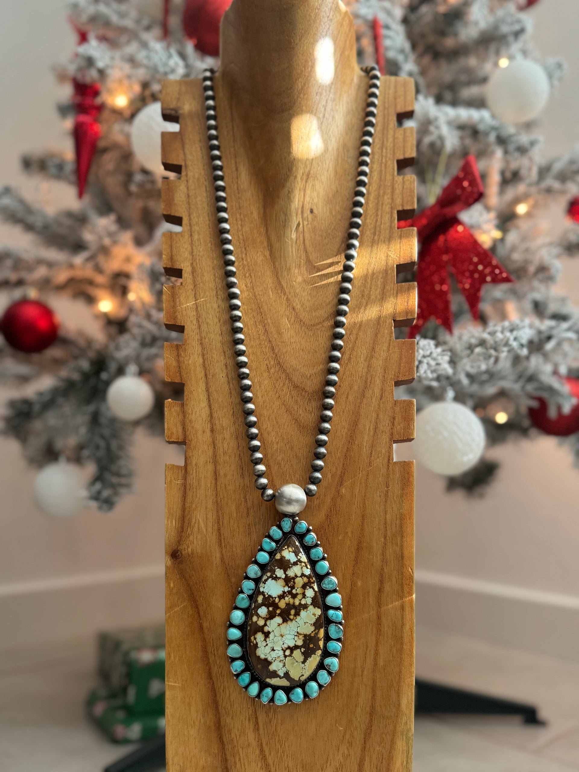 Sheila Becenti Multi Stone & Sterling Silver Cluster Necklace