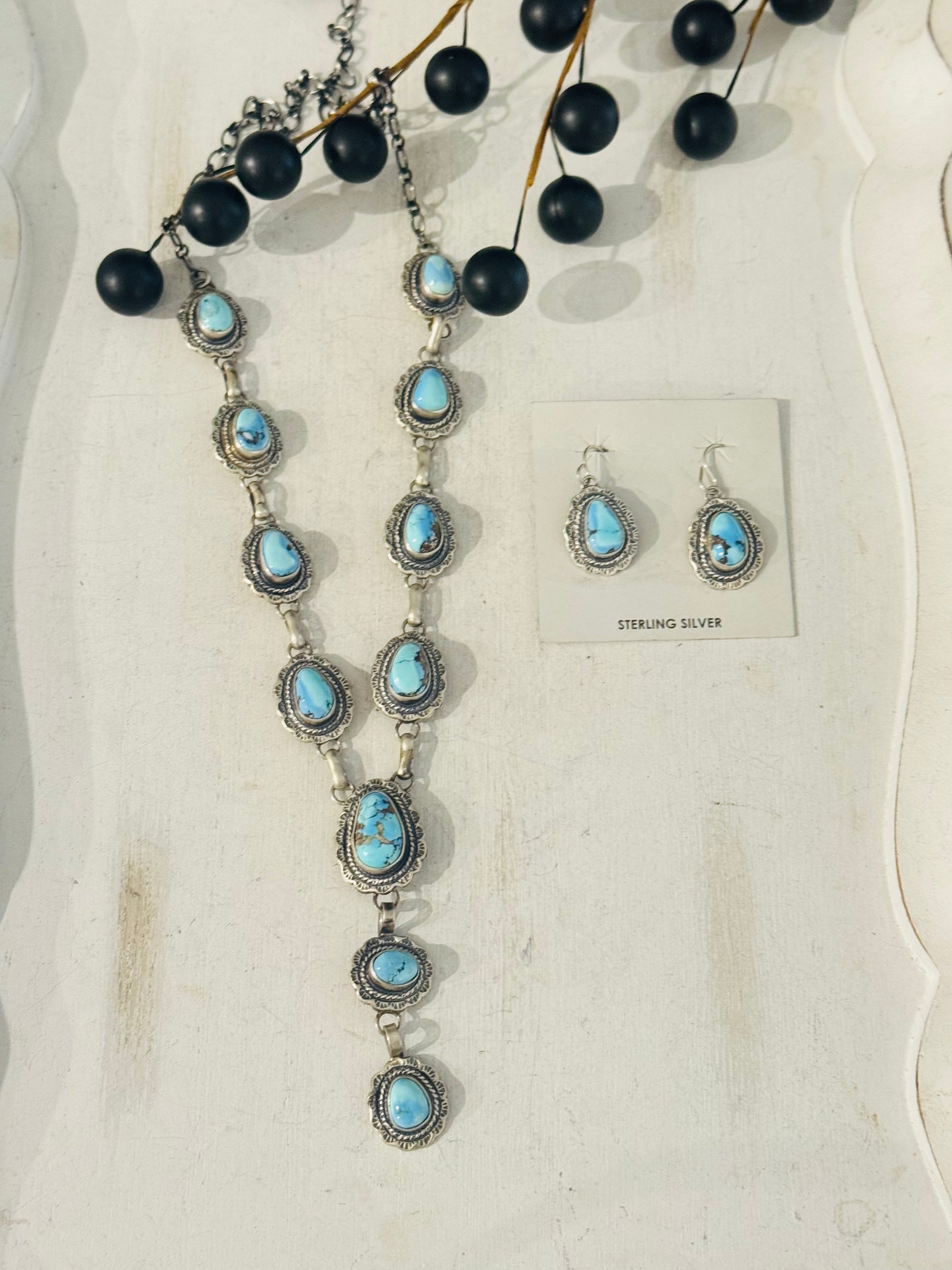 Thomas Francisco Golden Hills Turquoise & Sterling Silver Lariat Set