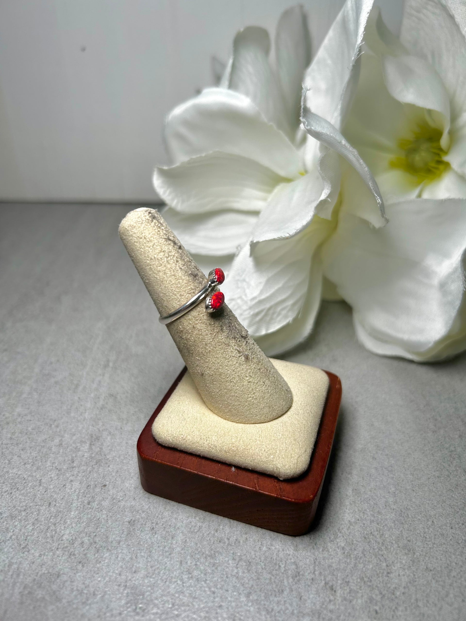 Navajo Made Opal & Sterling Silver Adjustable Ring